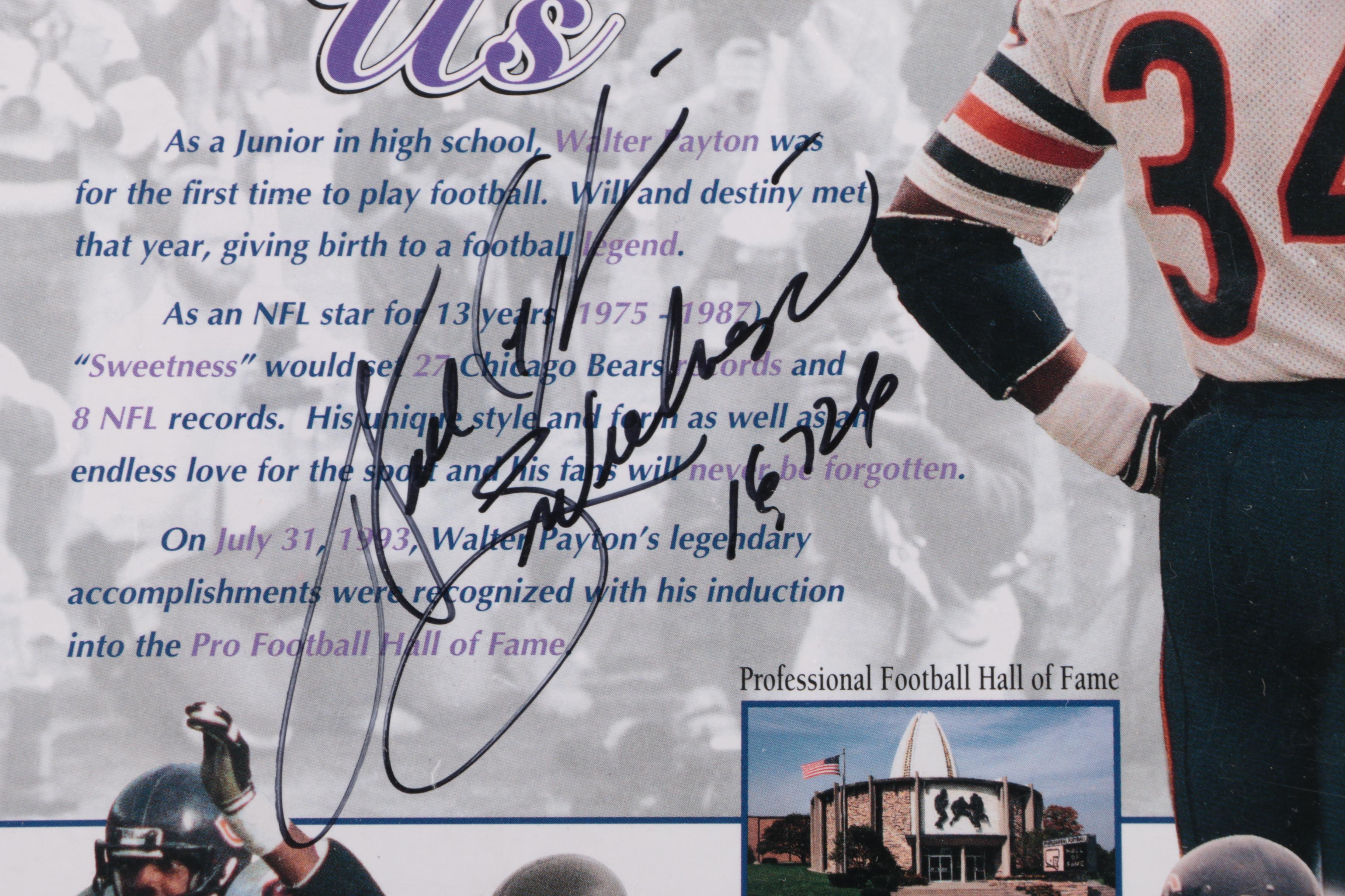 Walter Payton Autographed Commemorative Print