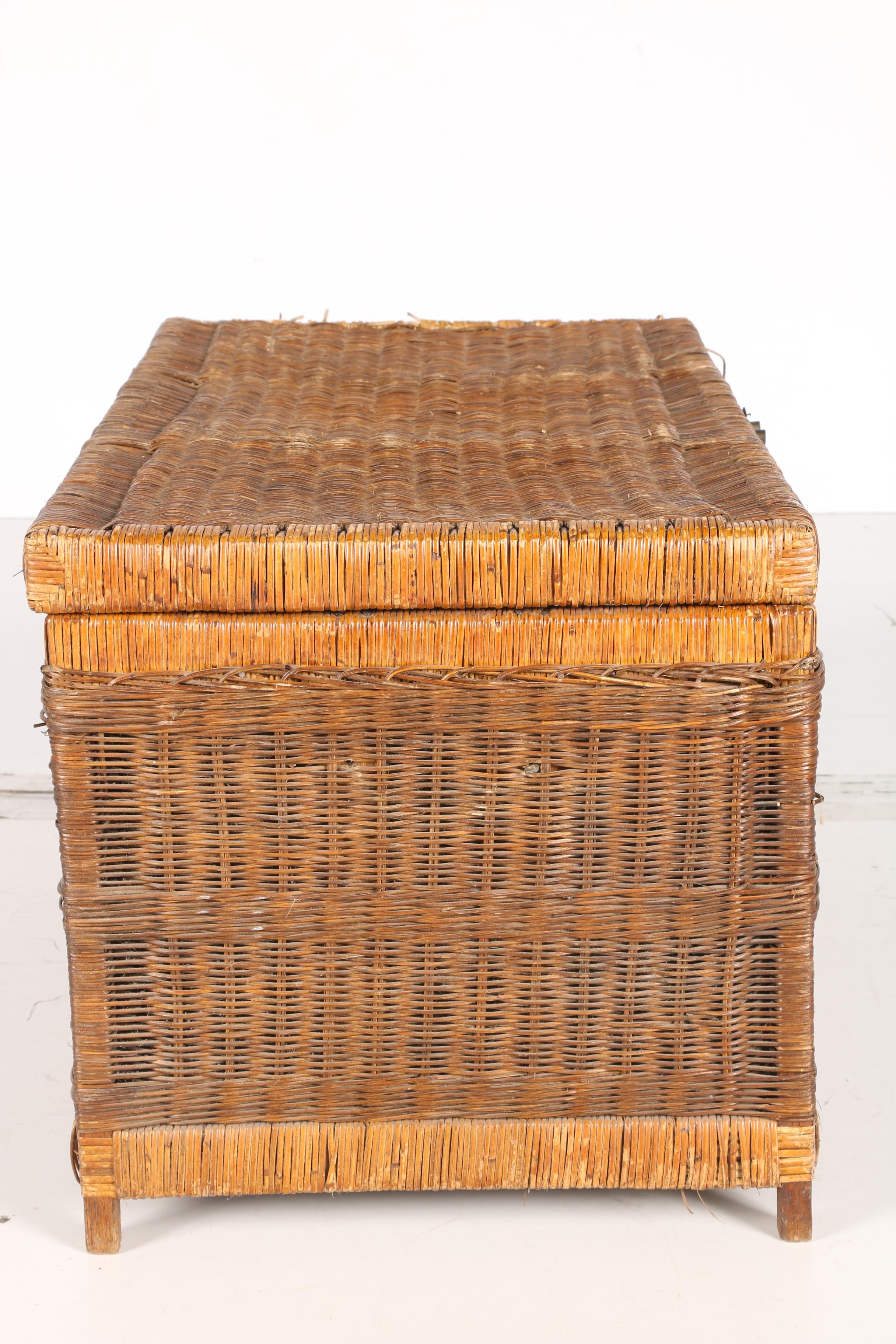 Asian Style Wicker Storage Chest