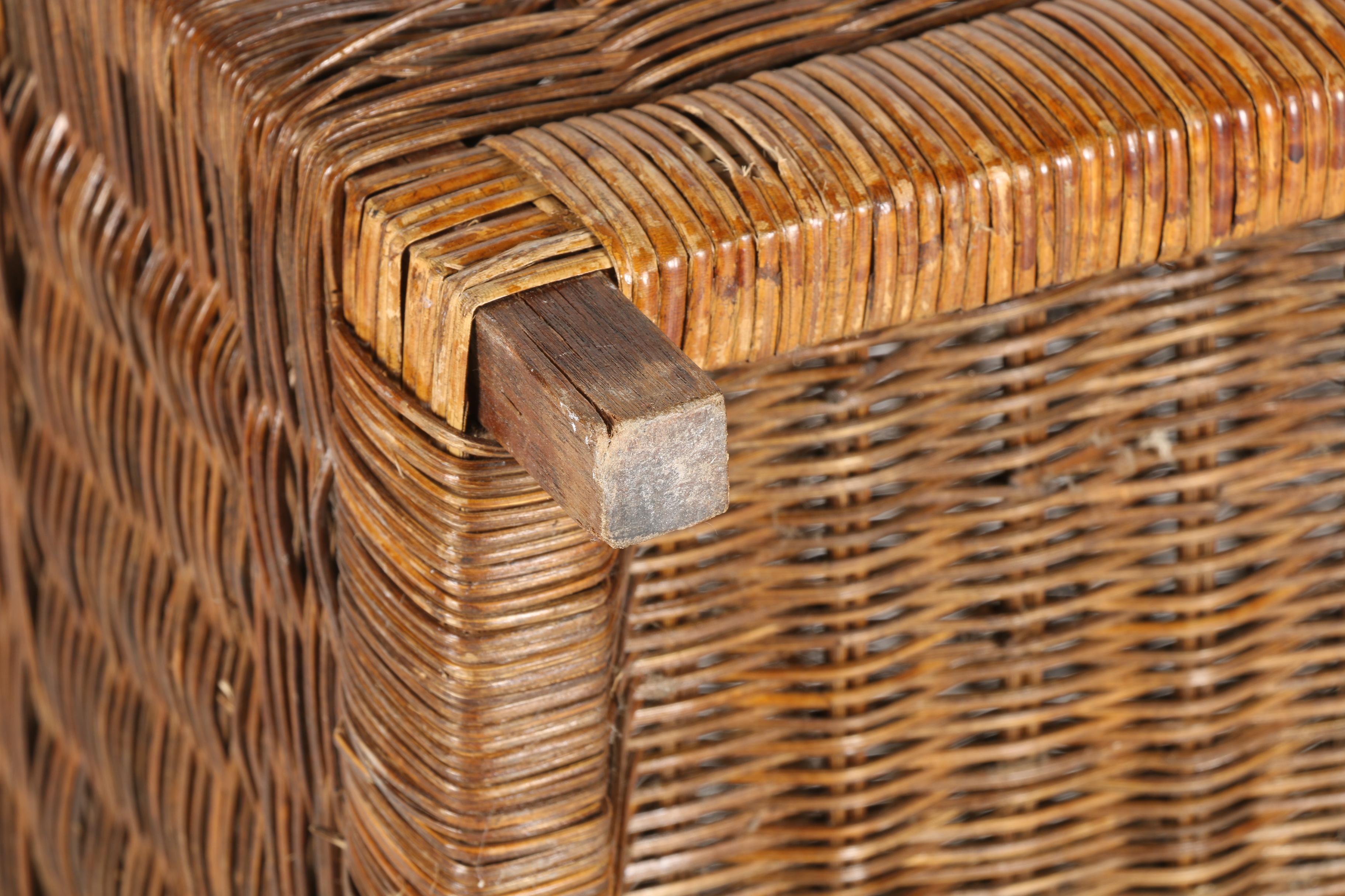 Asian Style Wicker Storage Chest