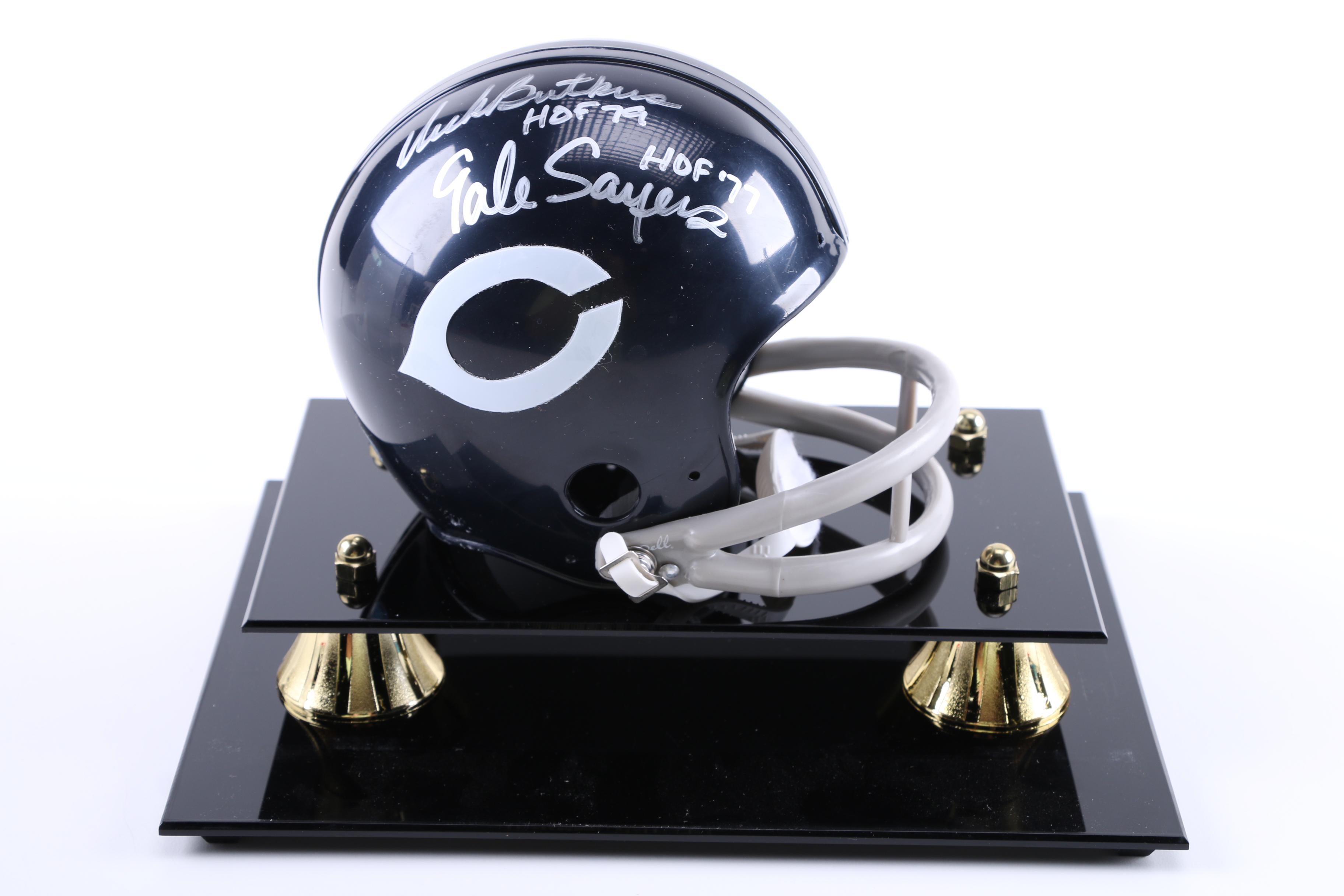 Dick Butkus and Gale Sayers Signed Mini Helmet