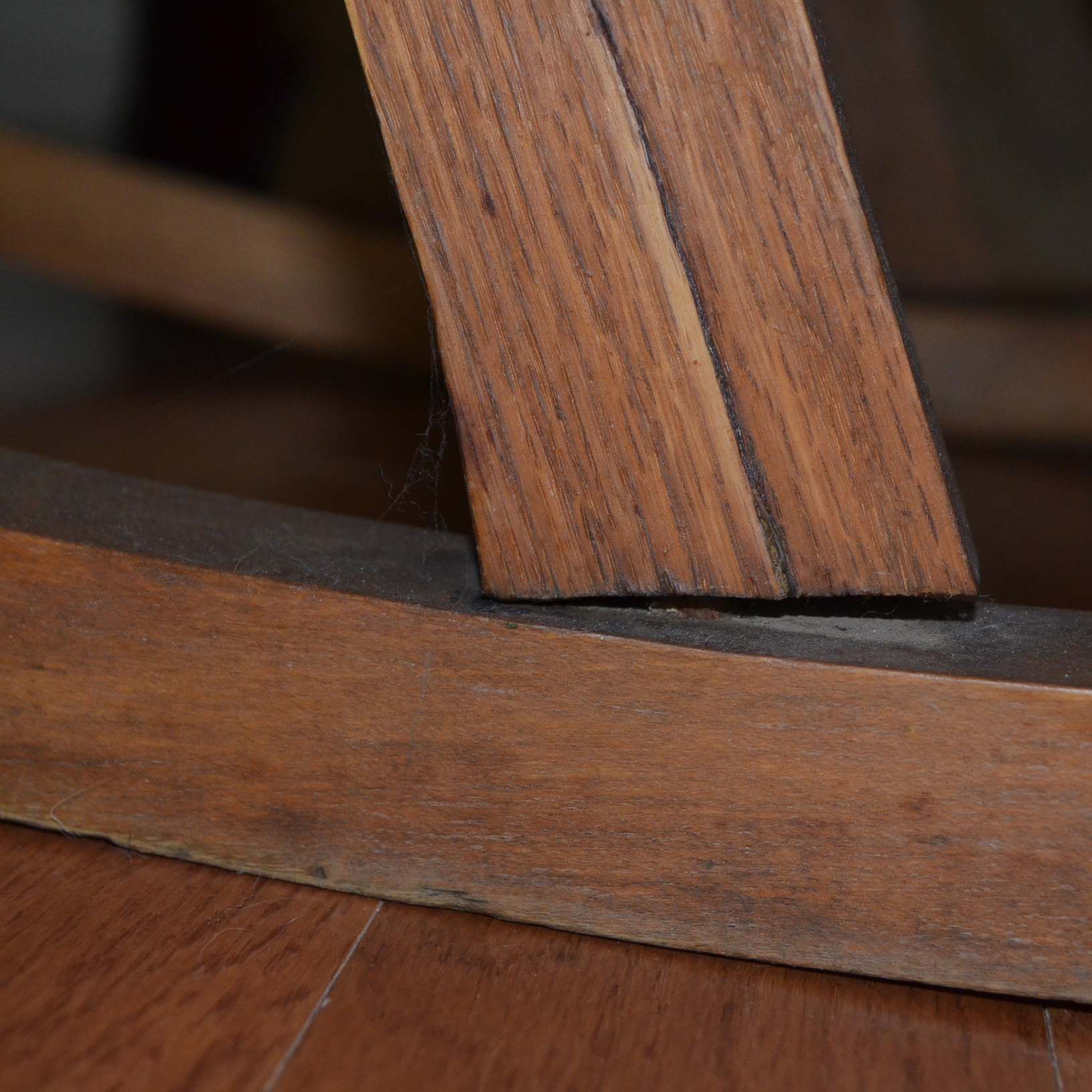 Oak Rocking Chair With Red Velvet Upholstery