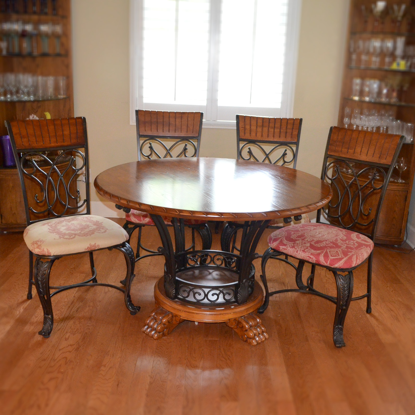 Metal and Wood Birdcage Table and Chair Set