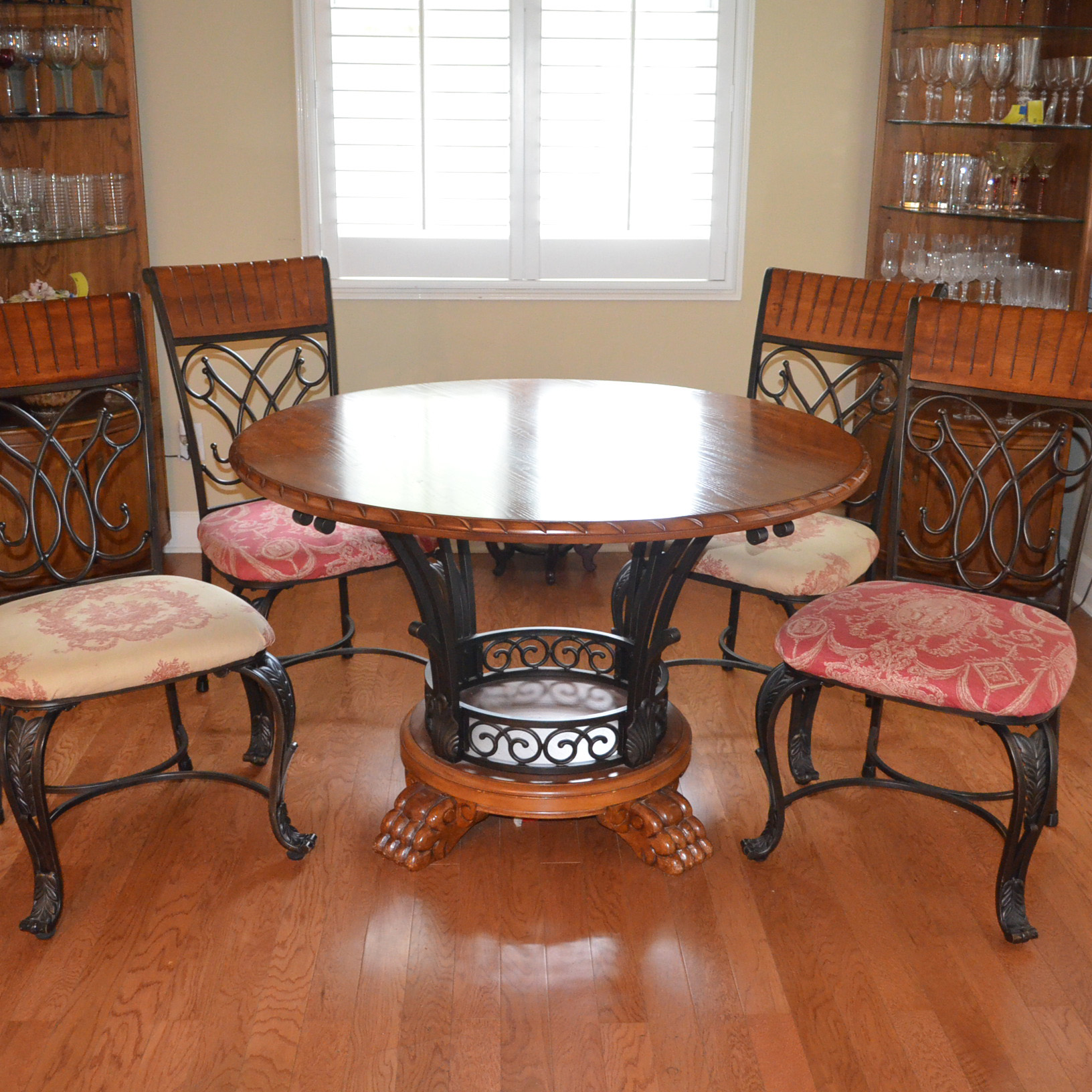 Metal and Wood Birdcage Table and Chair Set