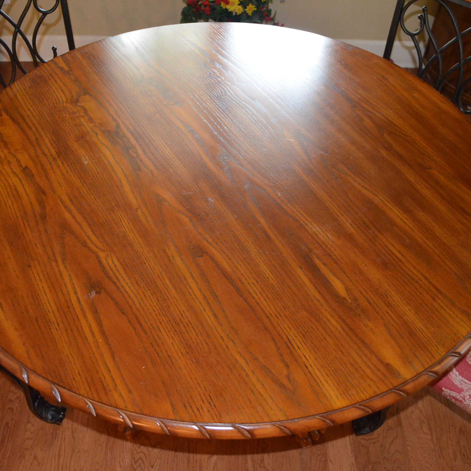 Metal and Wood Birdcage Table and Chair Set