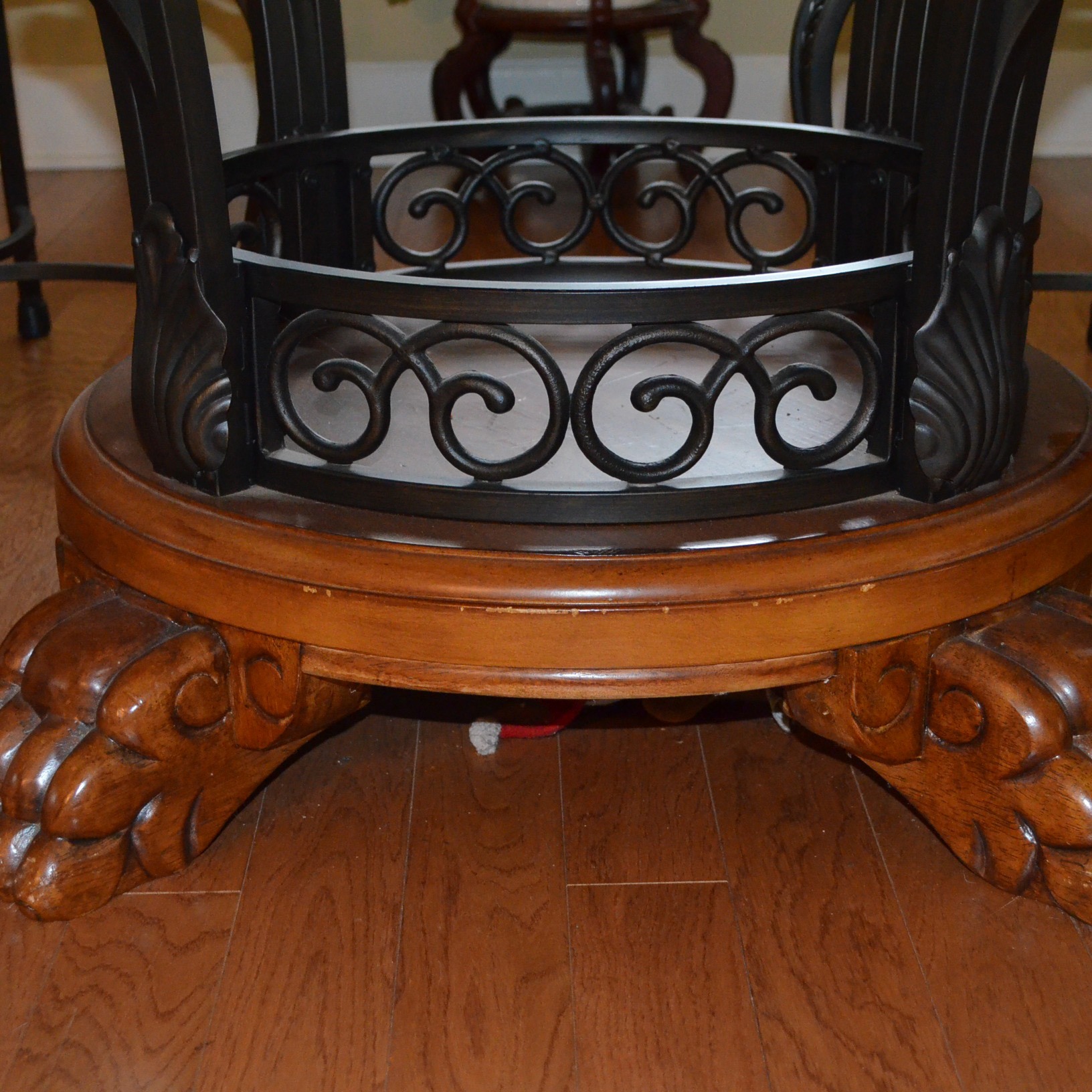 Metal and Wood Birdcage Table and Chair Set