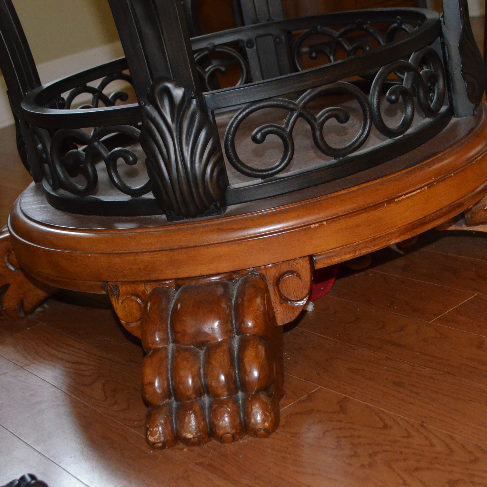 Metal and Wood Birdcage Table and Chair Set