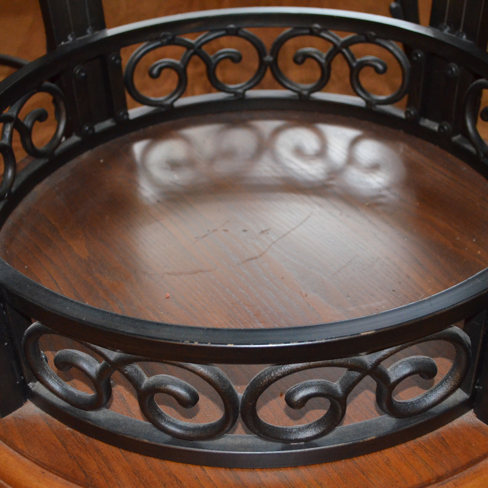 Metal and Wood Birdcage Table and Chair Set