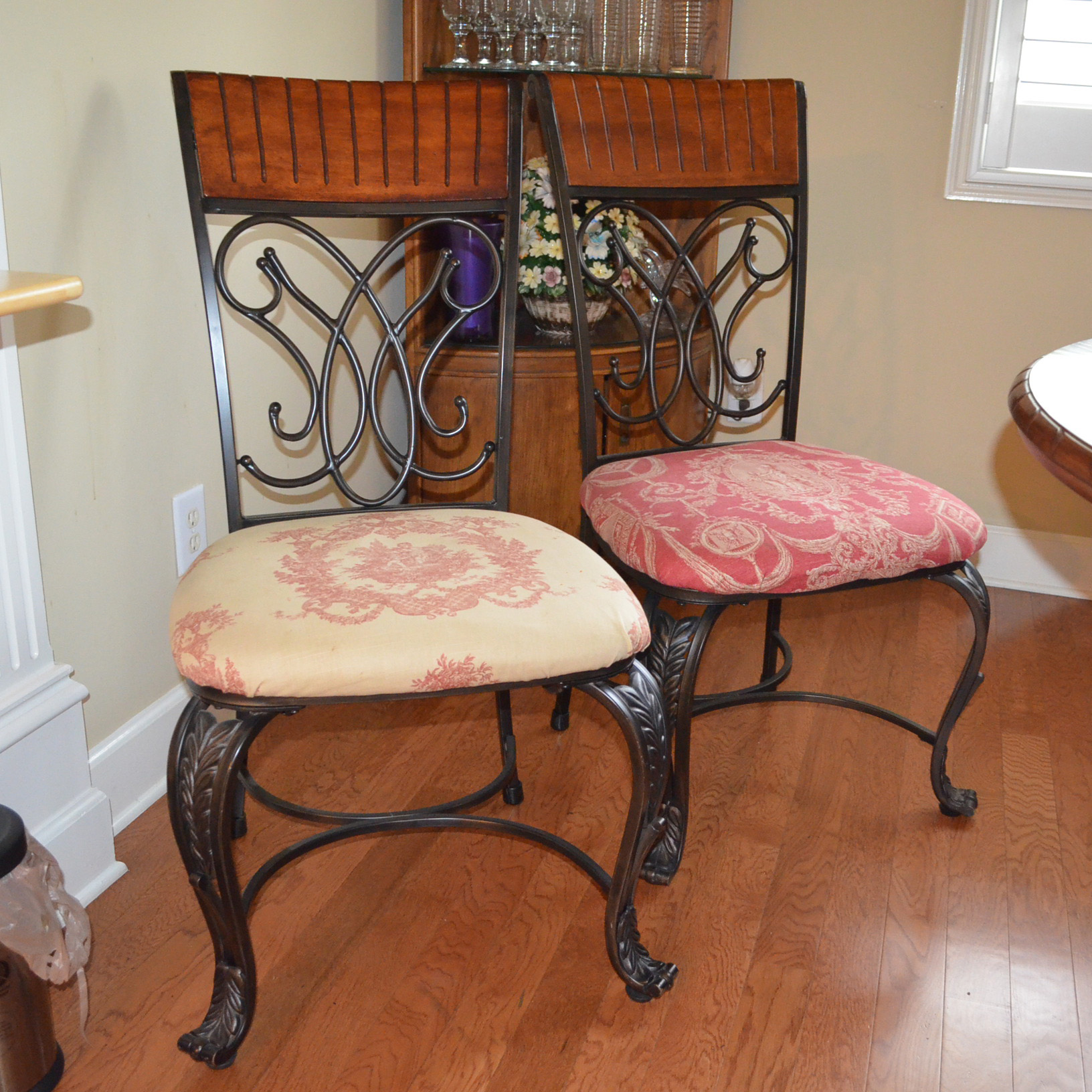 Metal and Wood Birdcage Table and Chair Set
