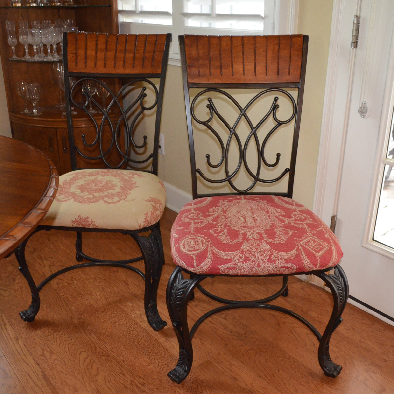 Metal and Wood Birdcage Table and Chair Set