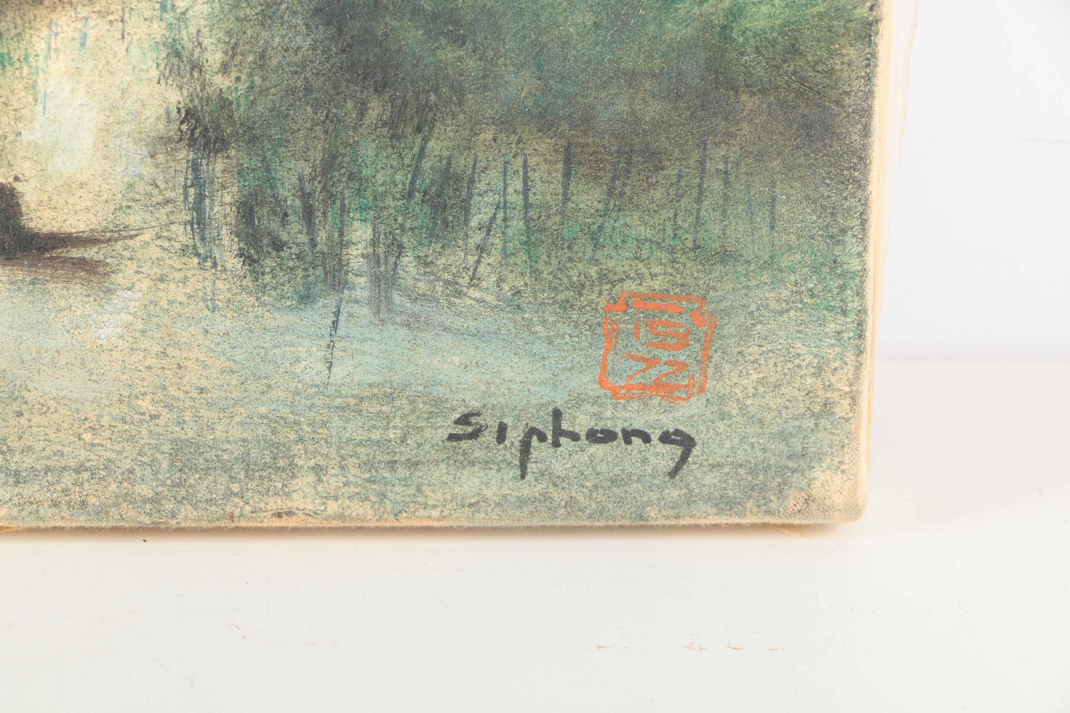 Siphong Oil on Canvas of Southeast Asian Landscape