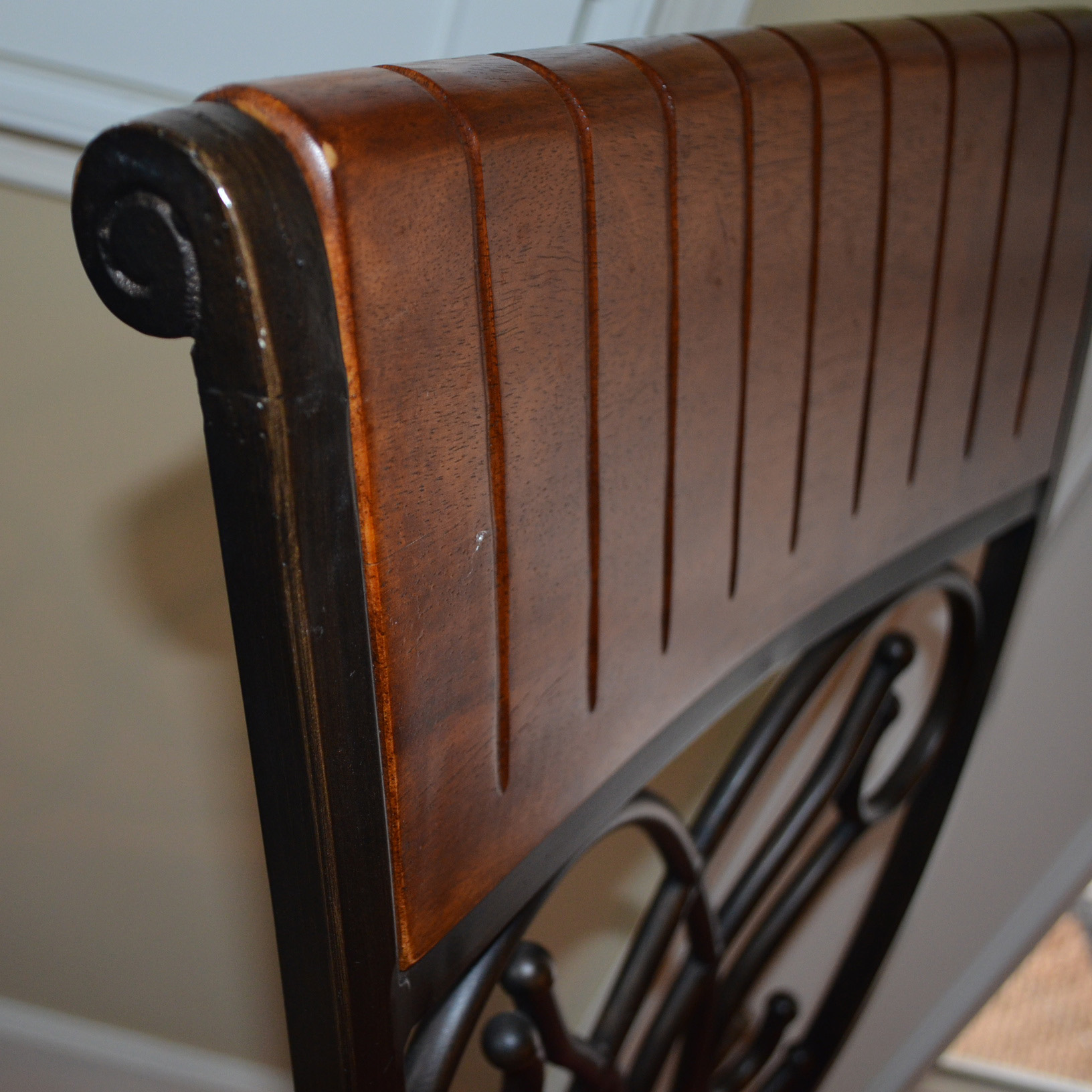 Metal and Wood Birdcage Table and Chair Set