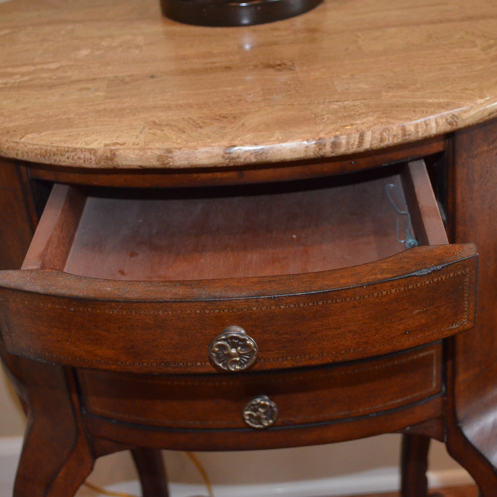 Louis XV Style Marble Top Accent Table