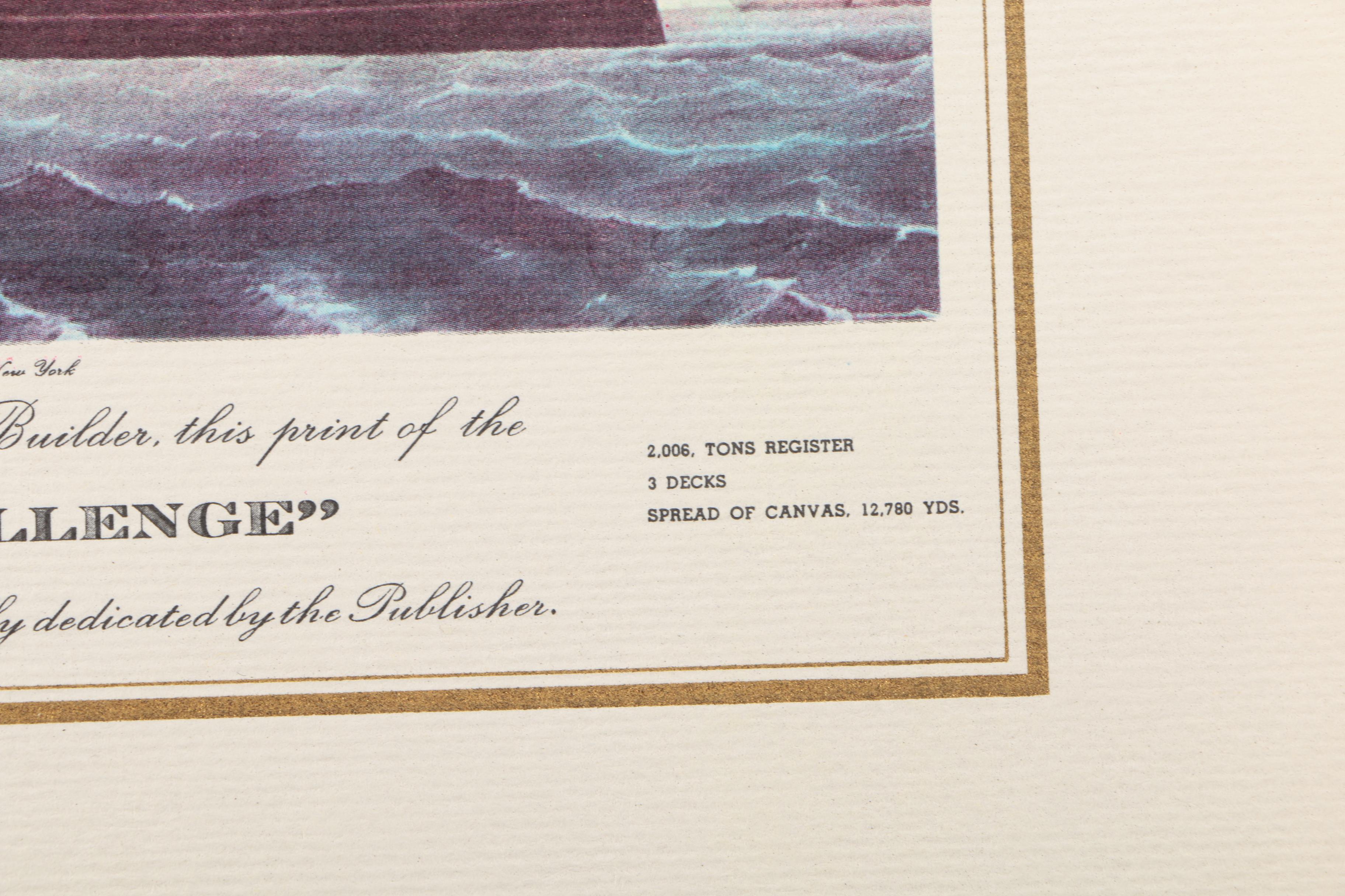 Offset Lithographs After Currier & Ives Clipper Ships