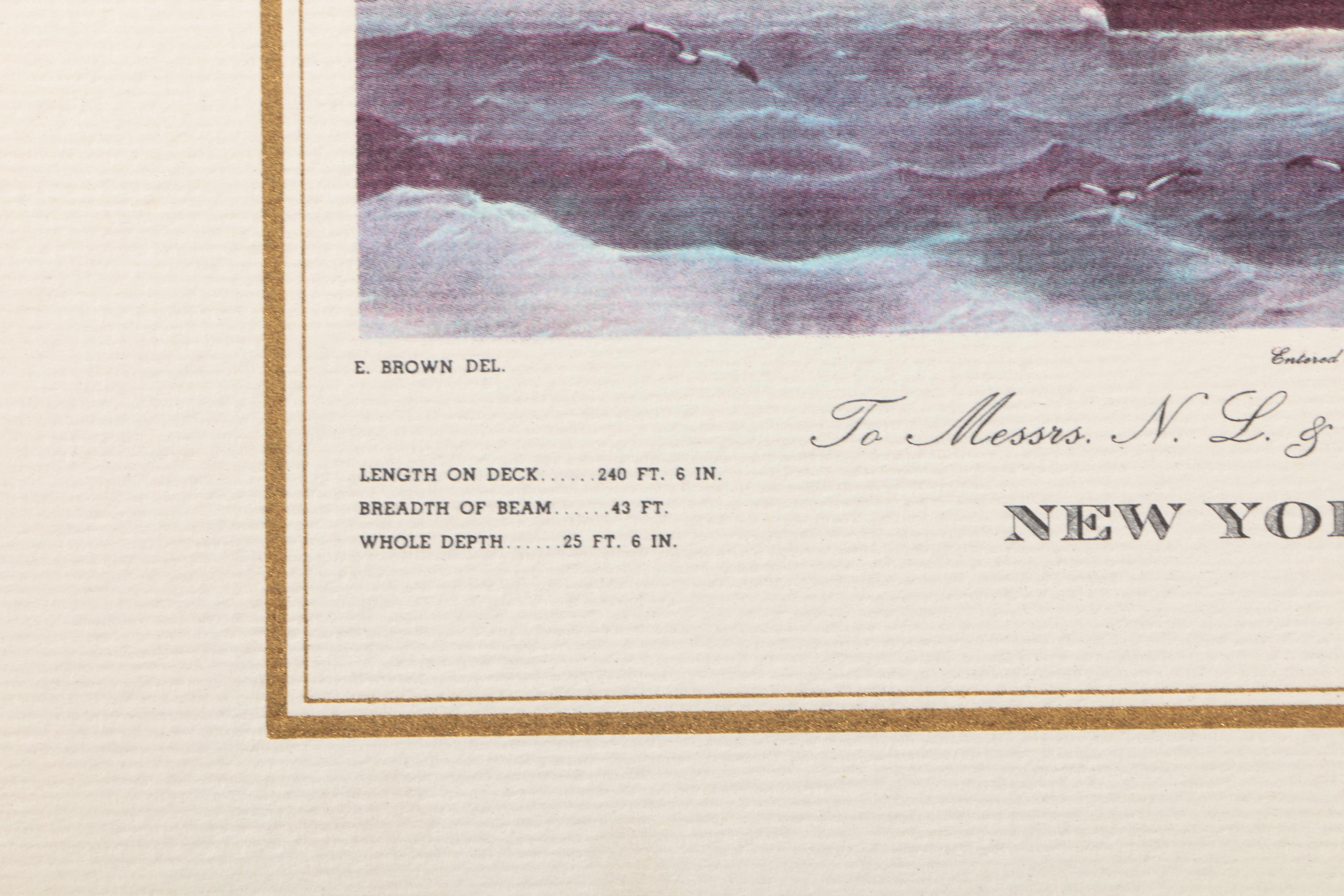 Offset Lithographs After Currier & Ives Clipper Ships