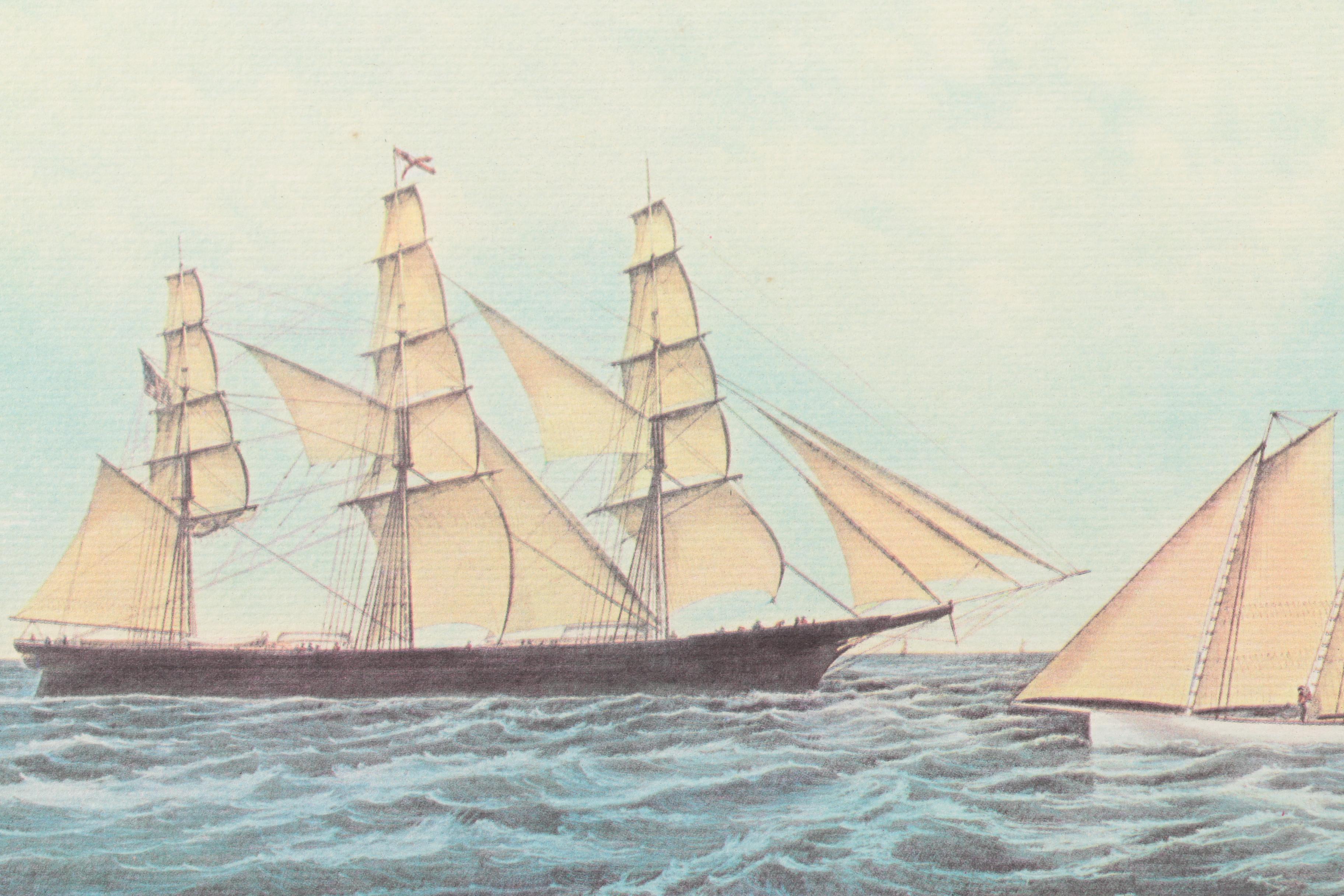 Offset Lithographs After Currier & Ives Clipper Ships