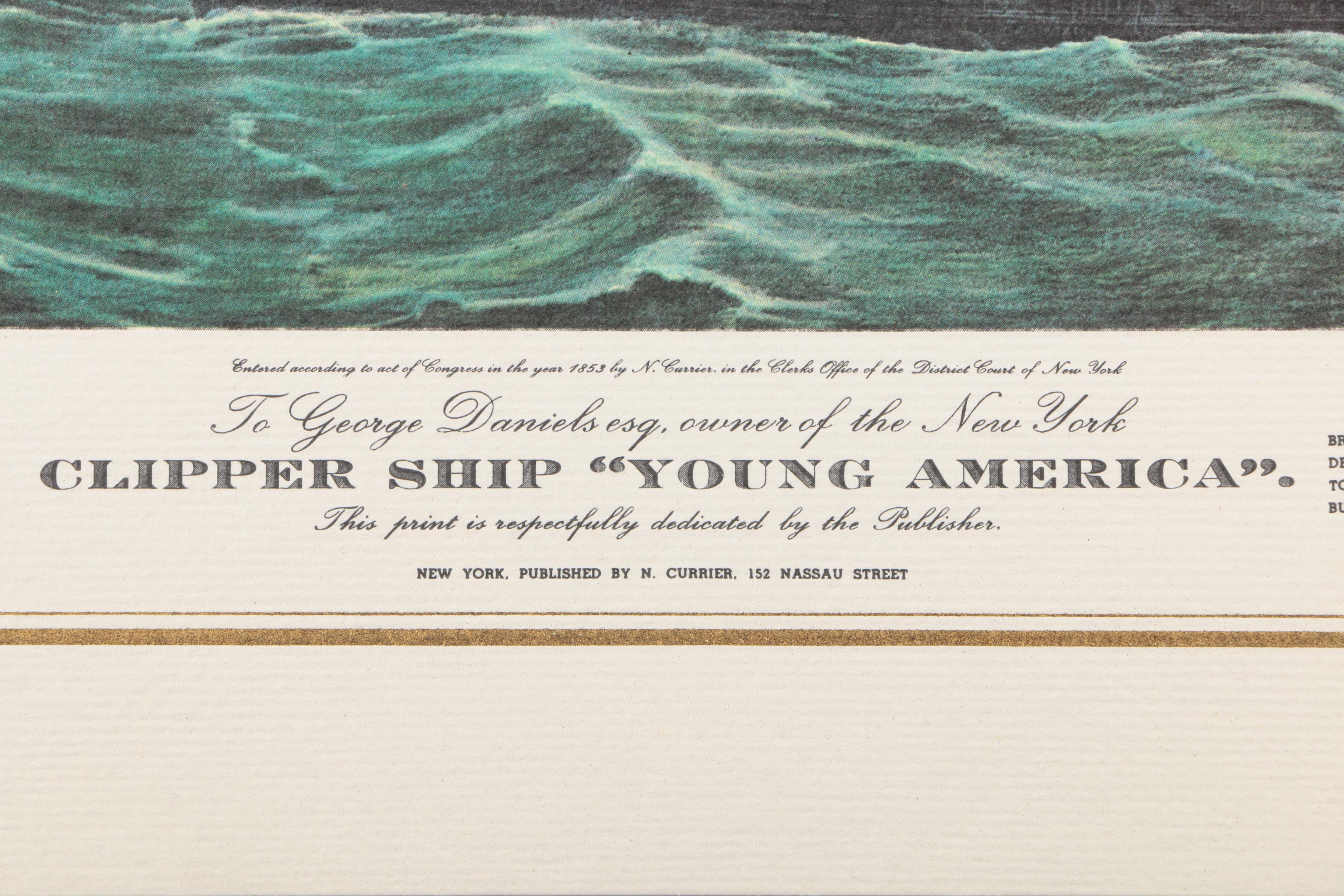 Offset Lithographs After Currier & Ives Clipper Ships