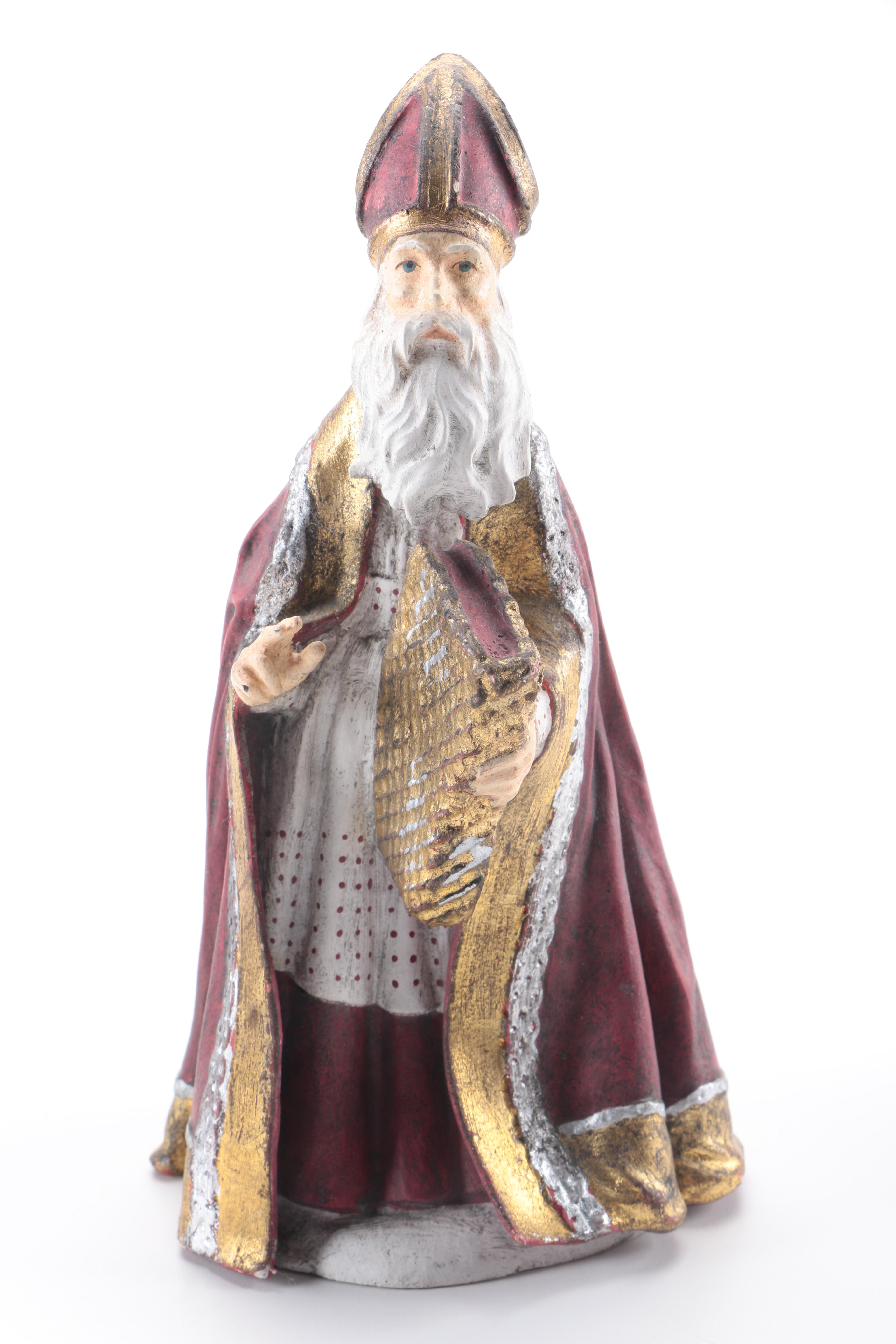 Dolfi Italian Hand-Carved Limited Edition "History of Santa" Wooden Figurines