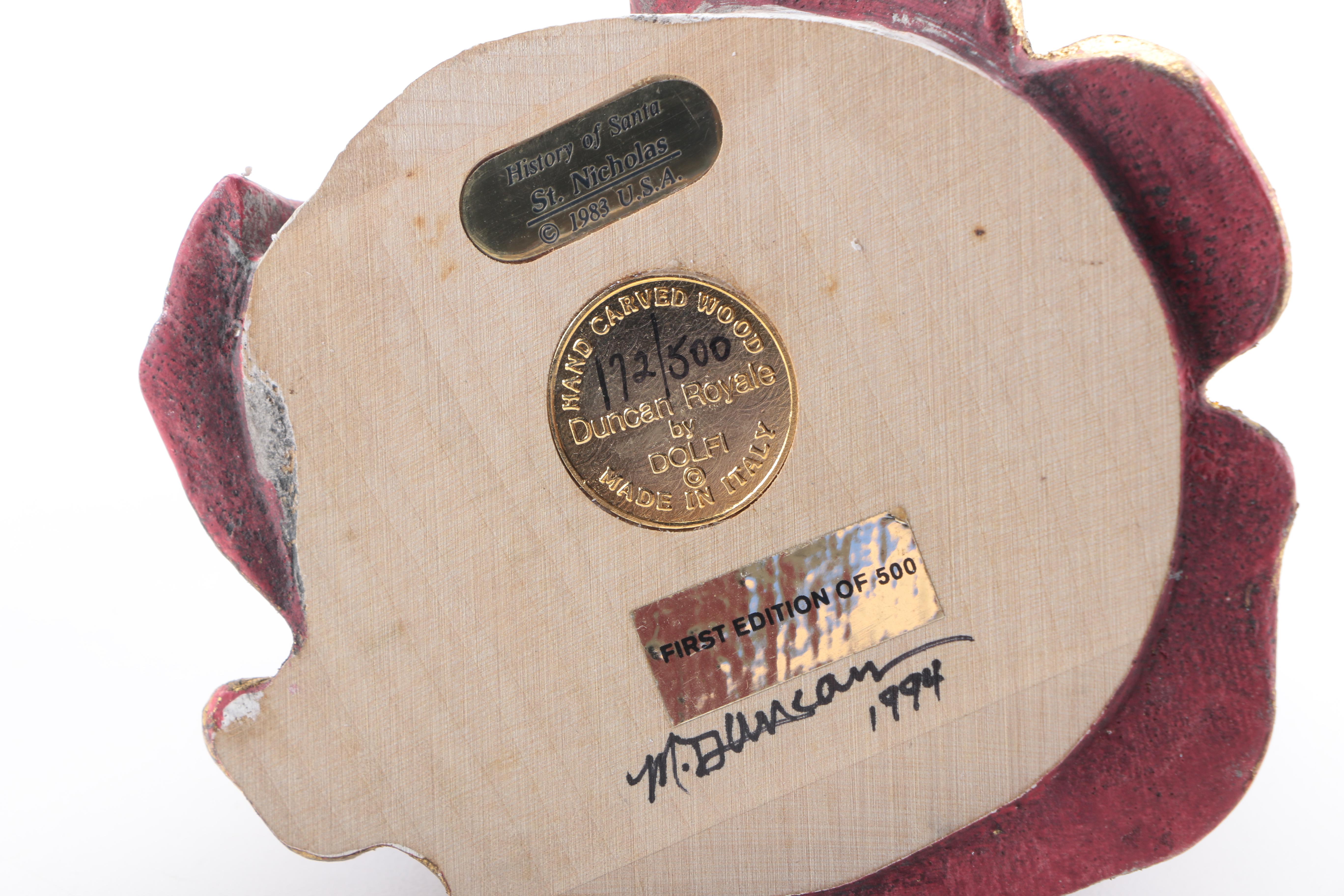 Dolfi Italian Hand-Carved Limited Edition "History of Santa" Wooden Figurines