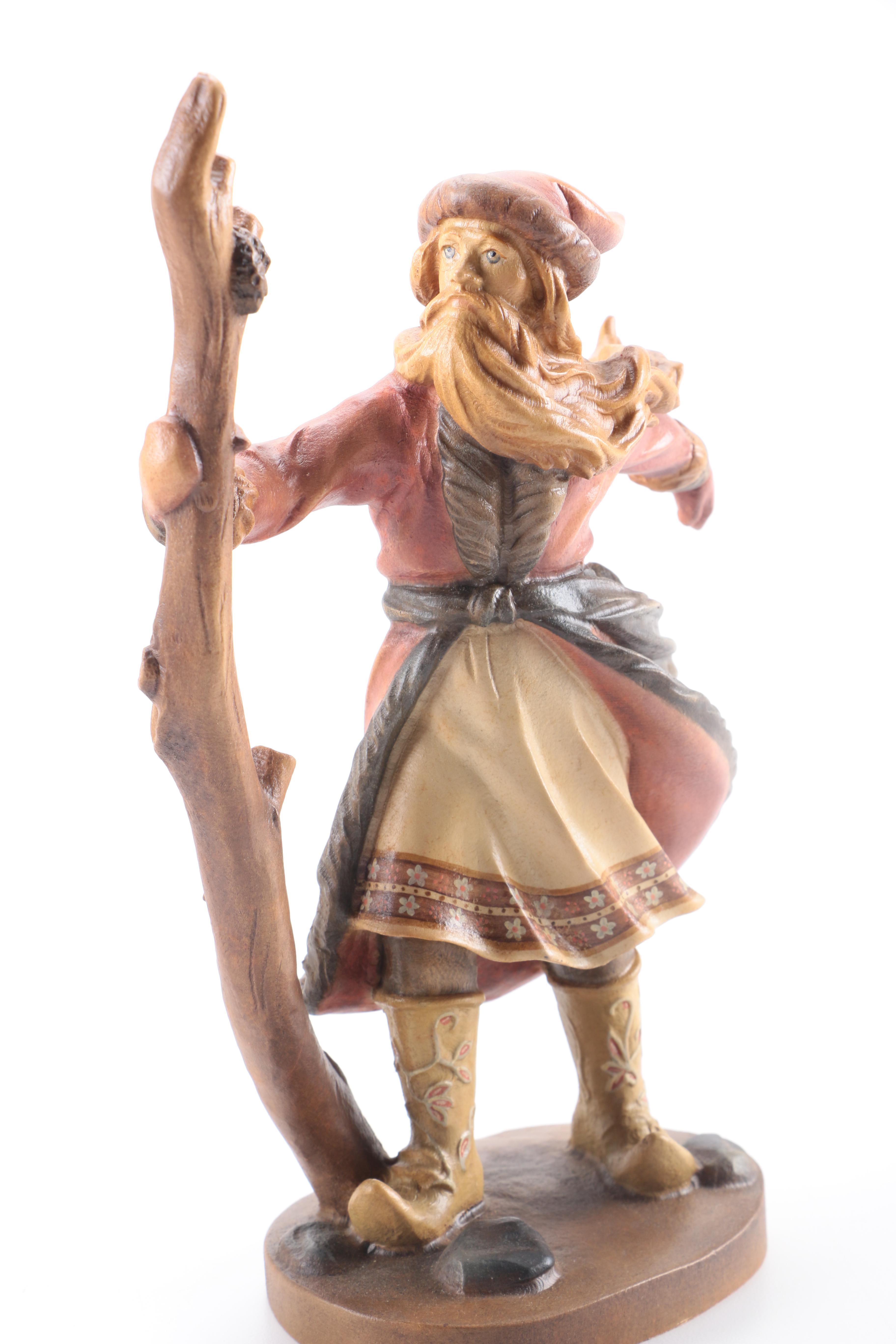 Dolfi Italian Hand-Carved Limited Edition "History of Santa" Wooden Figurines