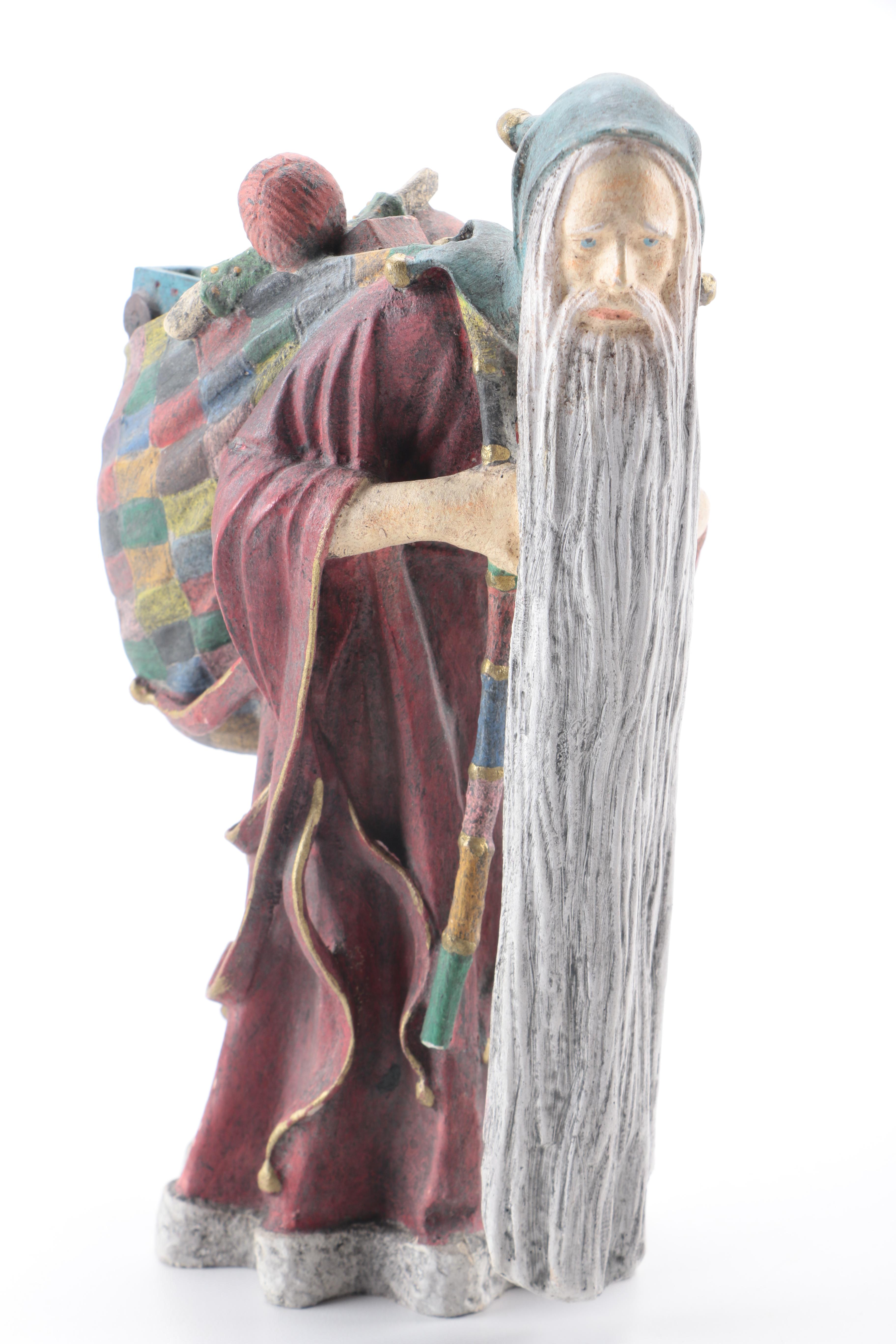 Dolfi Italian Hand-Carved Limited Edition "History of Santa" Wooden Figurines