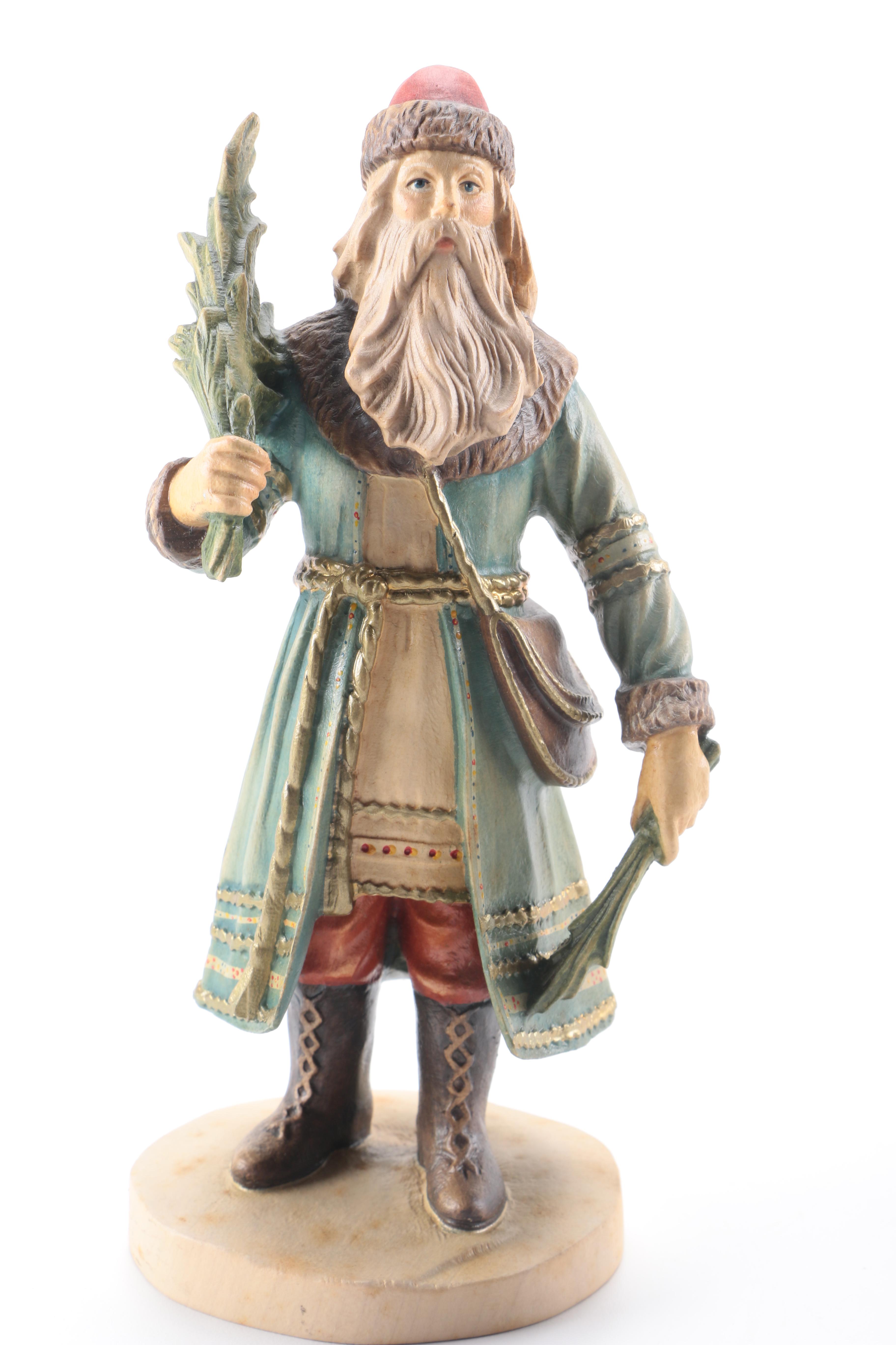 Dolfi Italian Hand-Carved Limited Edition "History of Santa" Wooden Figurines