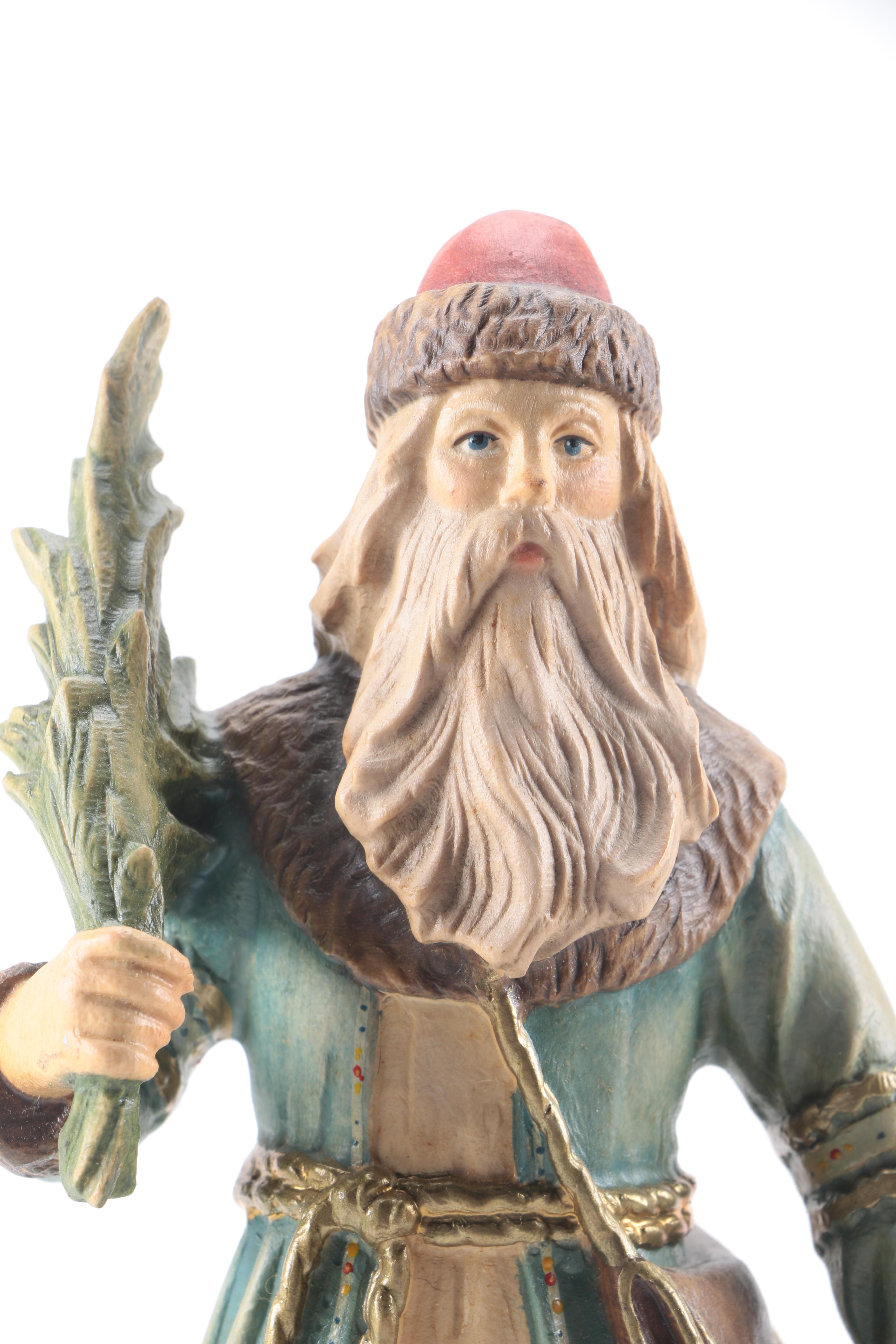 Dolfi Italian Hand-Carved Limited Edition "History of Santa" Wooden Figurines