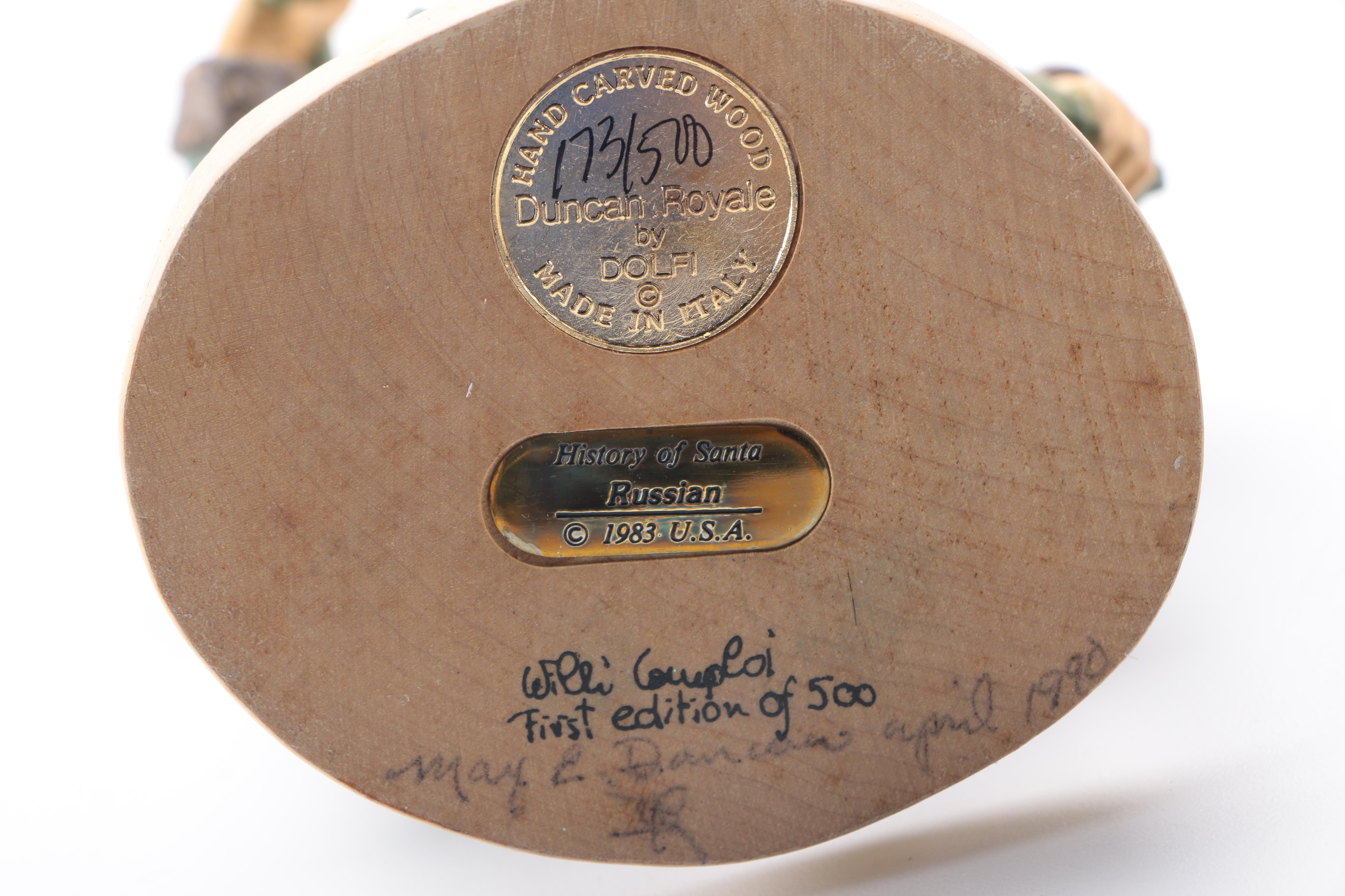 Dolfi Italian Hand-Carved Limited Edition "History of Santa" Wooden Figurines