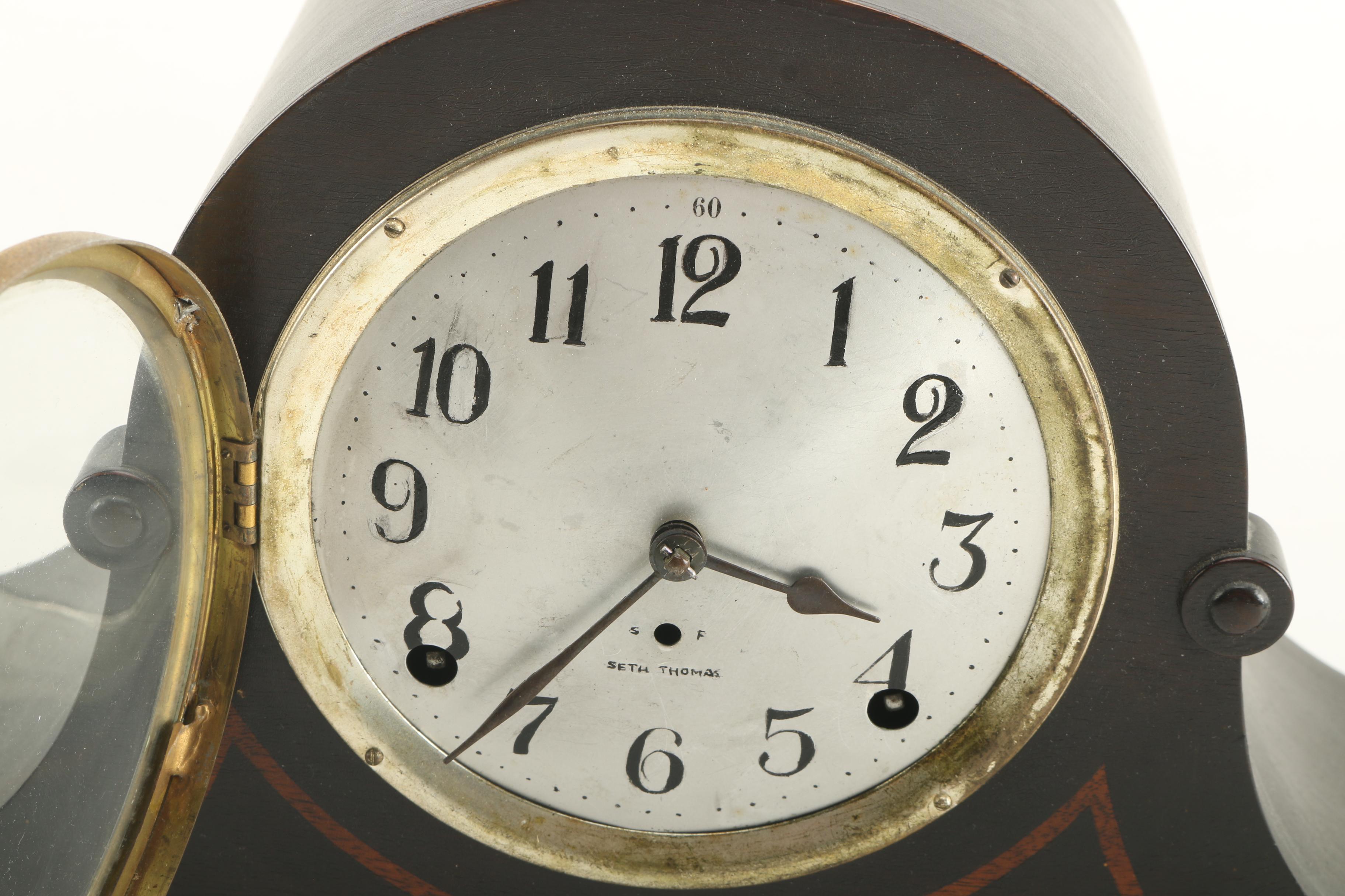 Vintage Tambour Mantel Clock by Seth Thomas