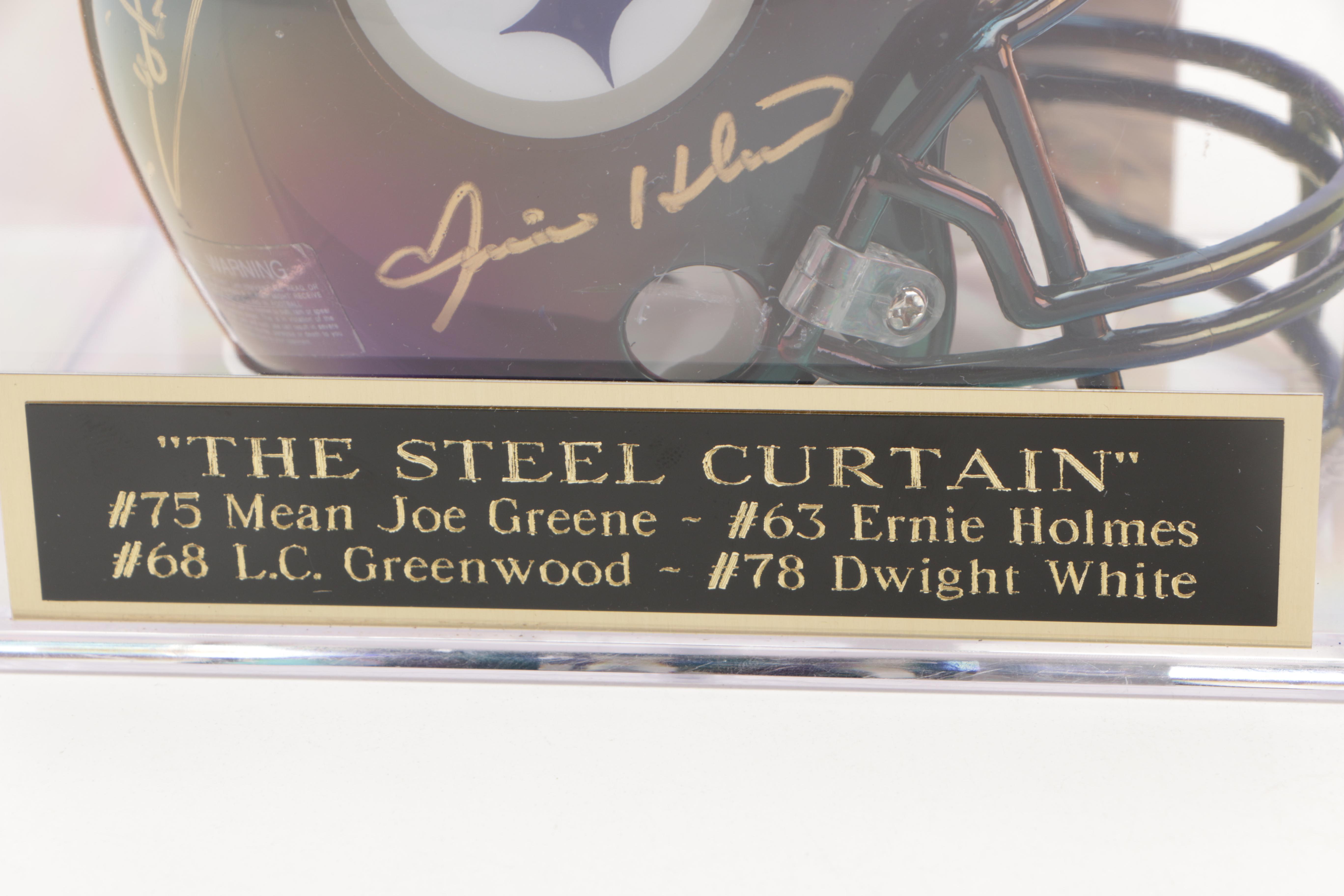 Pittsburgh Steelers "Steel Curtain" Signed Mini Helmet