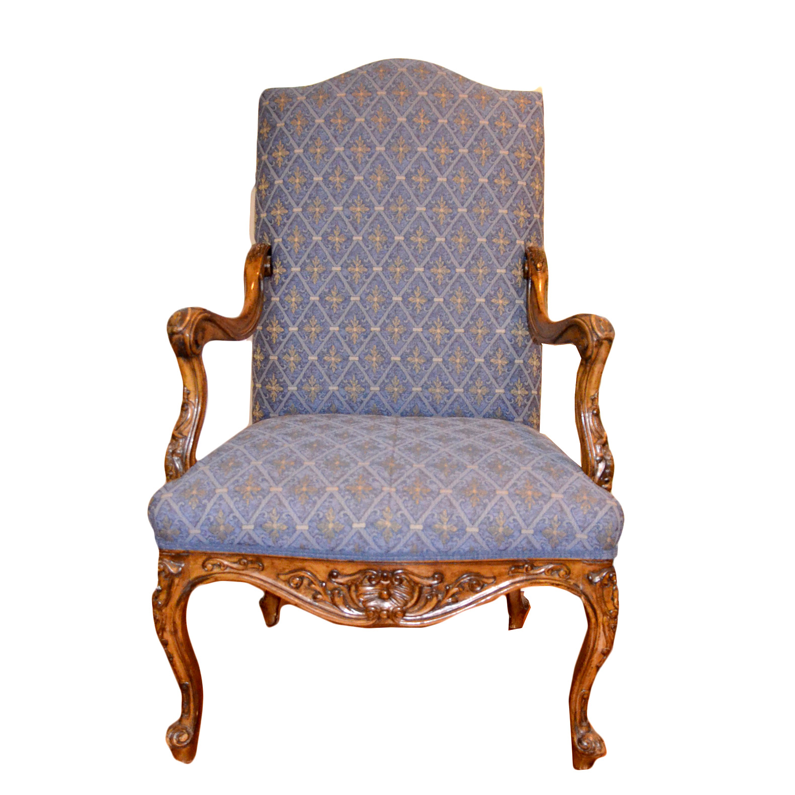 Louis XV Style Upholstered Arm Chair