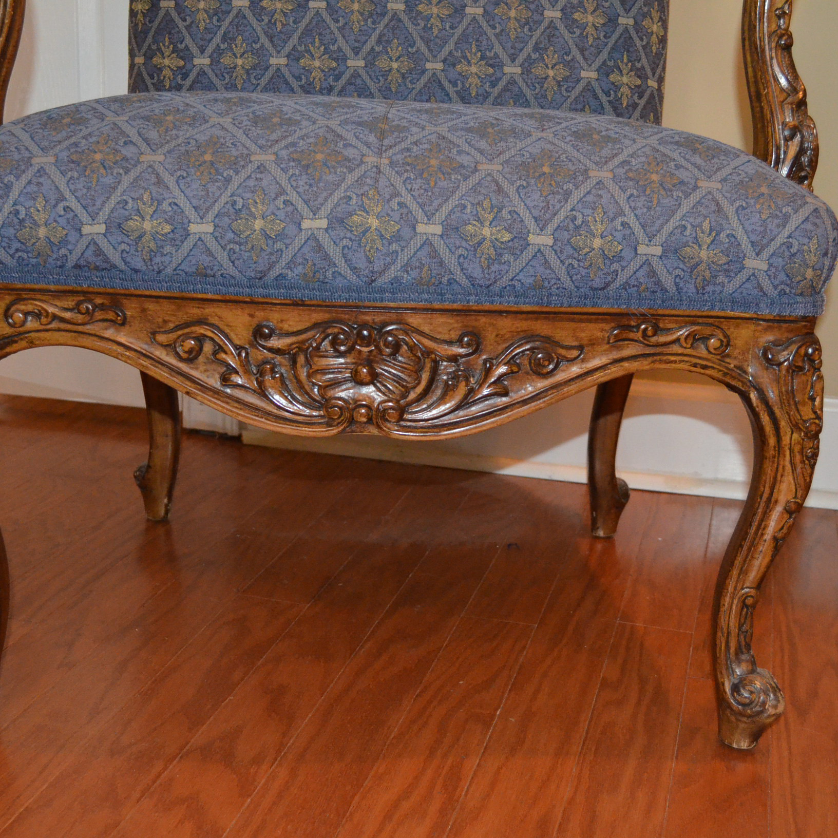 Louis XV Style Upholstered Arm Chair