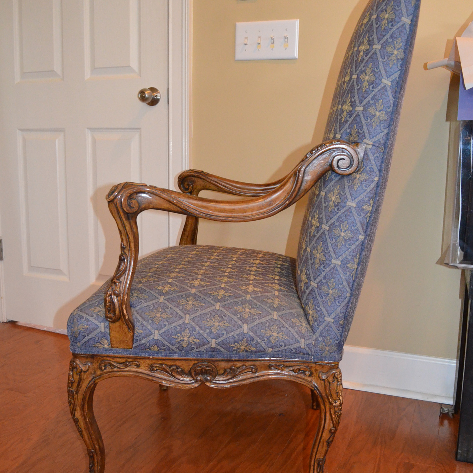 Louis XV Style Upholstered Arm Chair