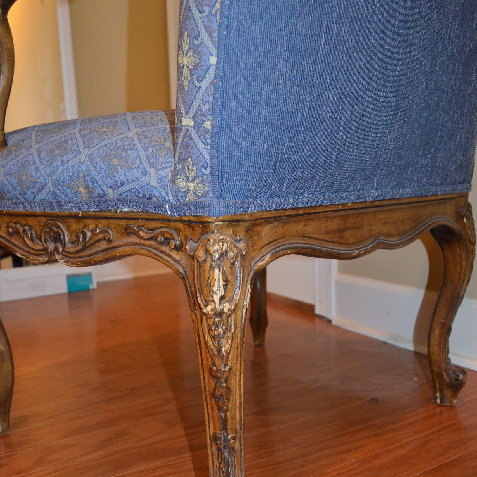 Louis XV Style Upholstered Arm Chair