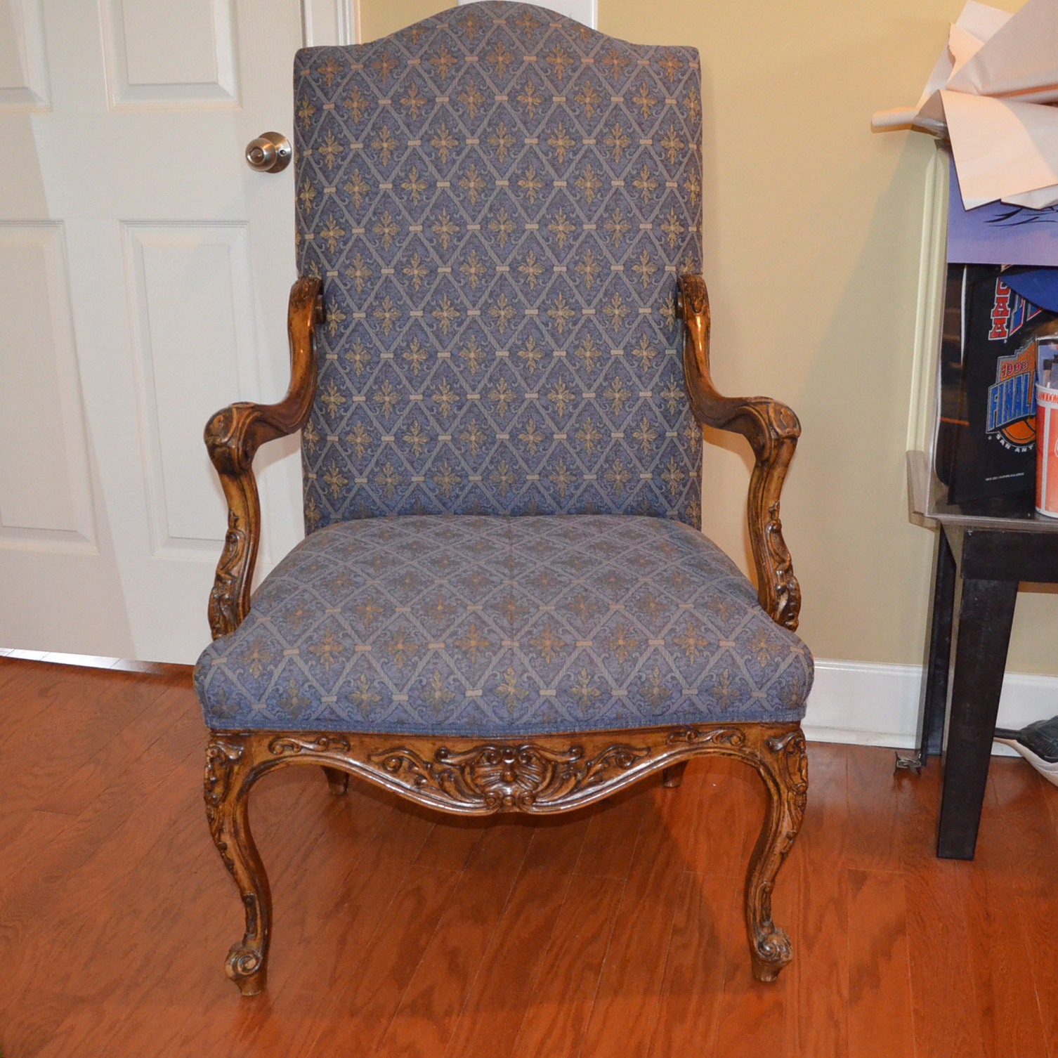 Louis XV Style Upholstered Arm Chair