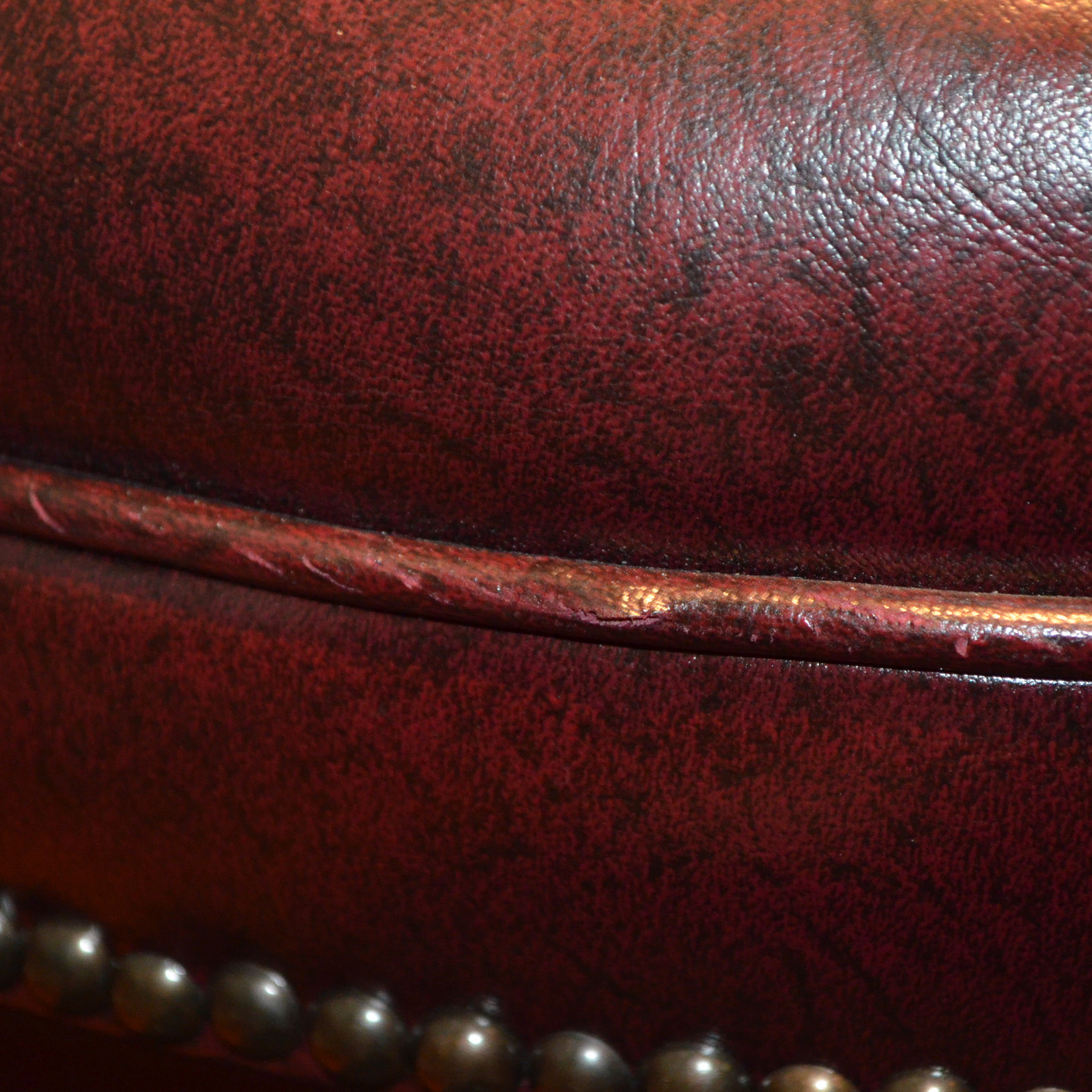 Vintage Red Leather Office Chair