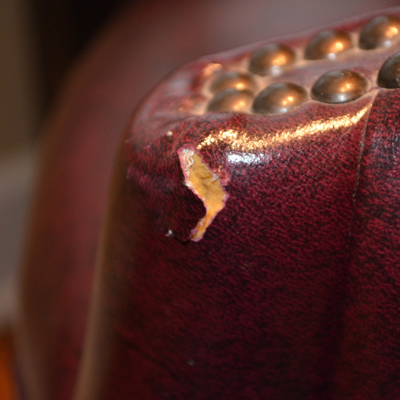 Vintage Red Leather Office Chair