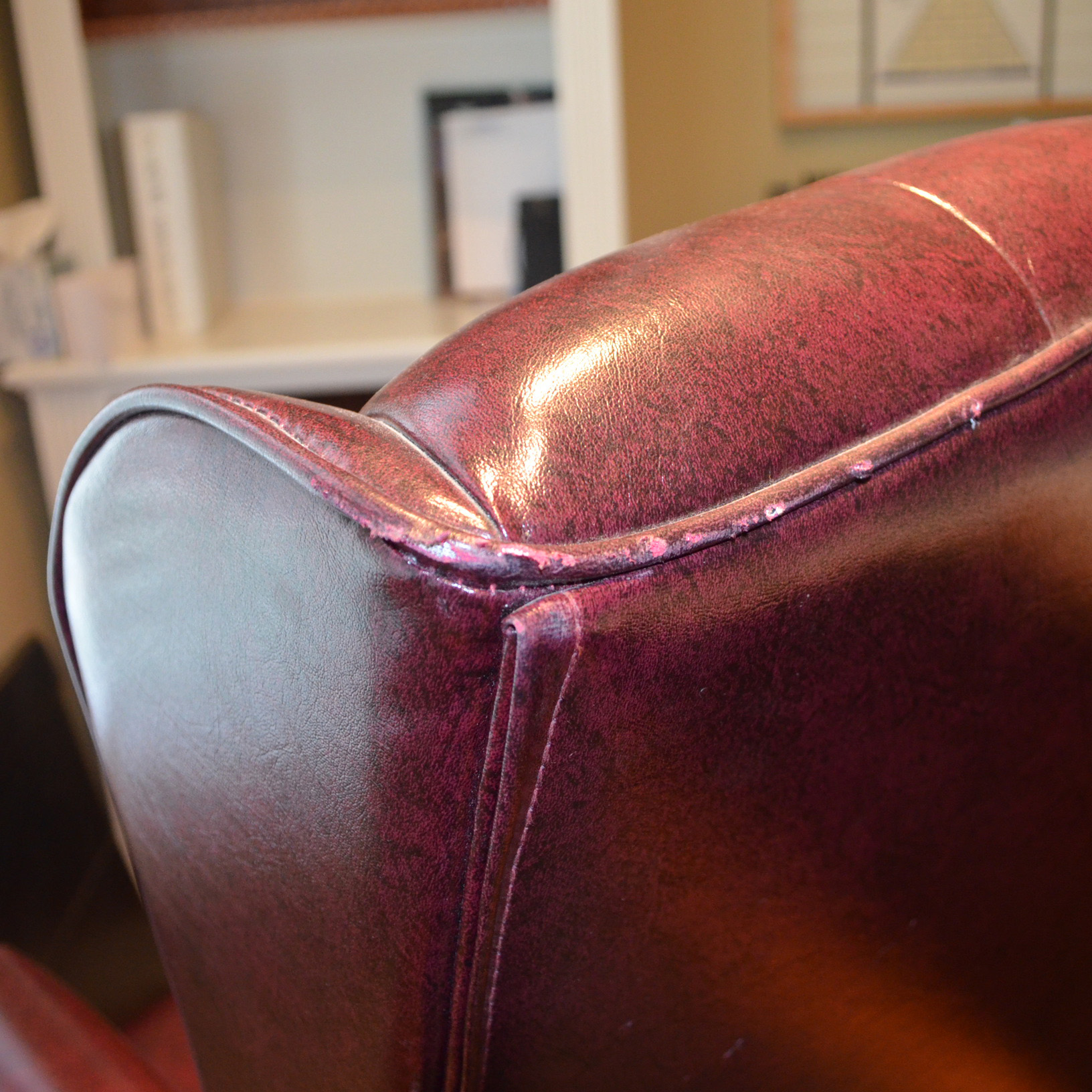 Vintage Red Leather Office Chair