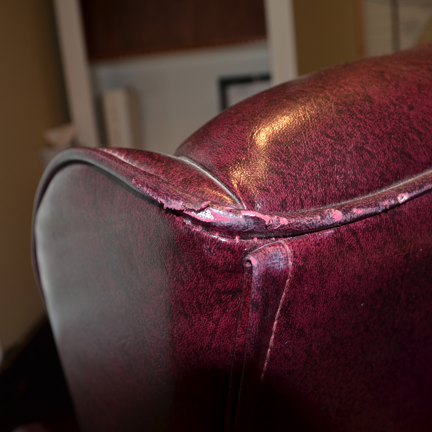 Vintage Red Leather Office Chair