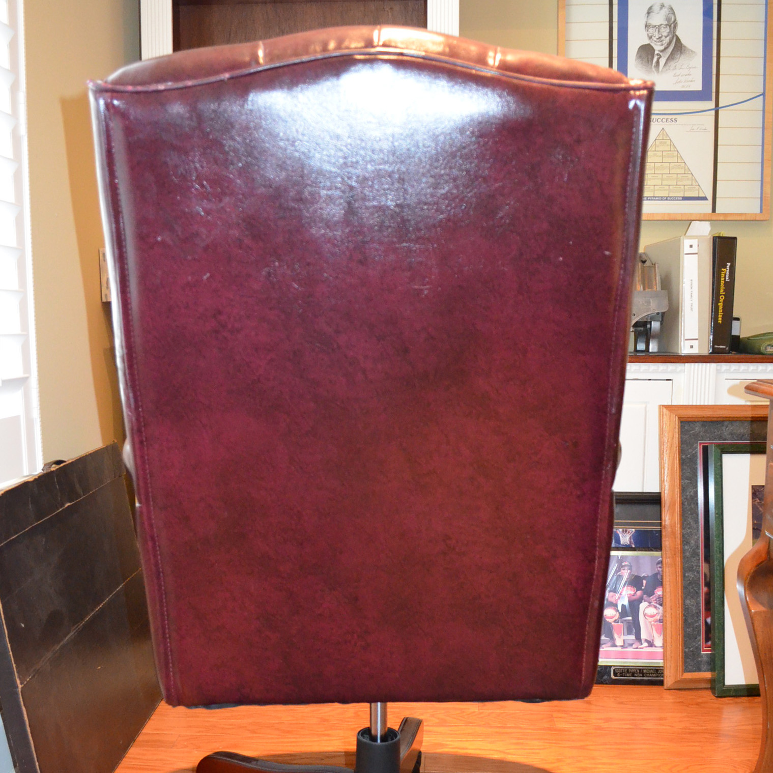 Vintage Red Leather Office Chair