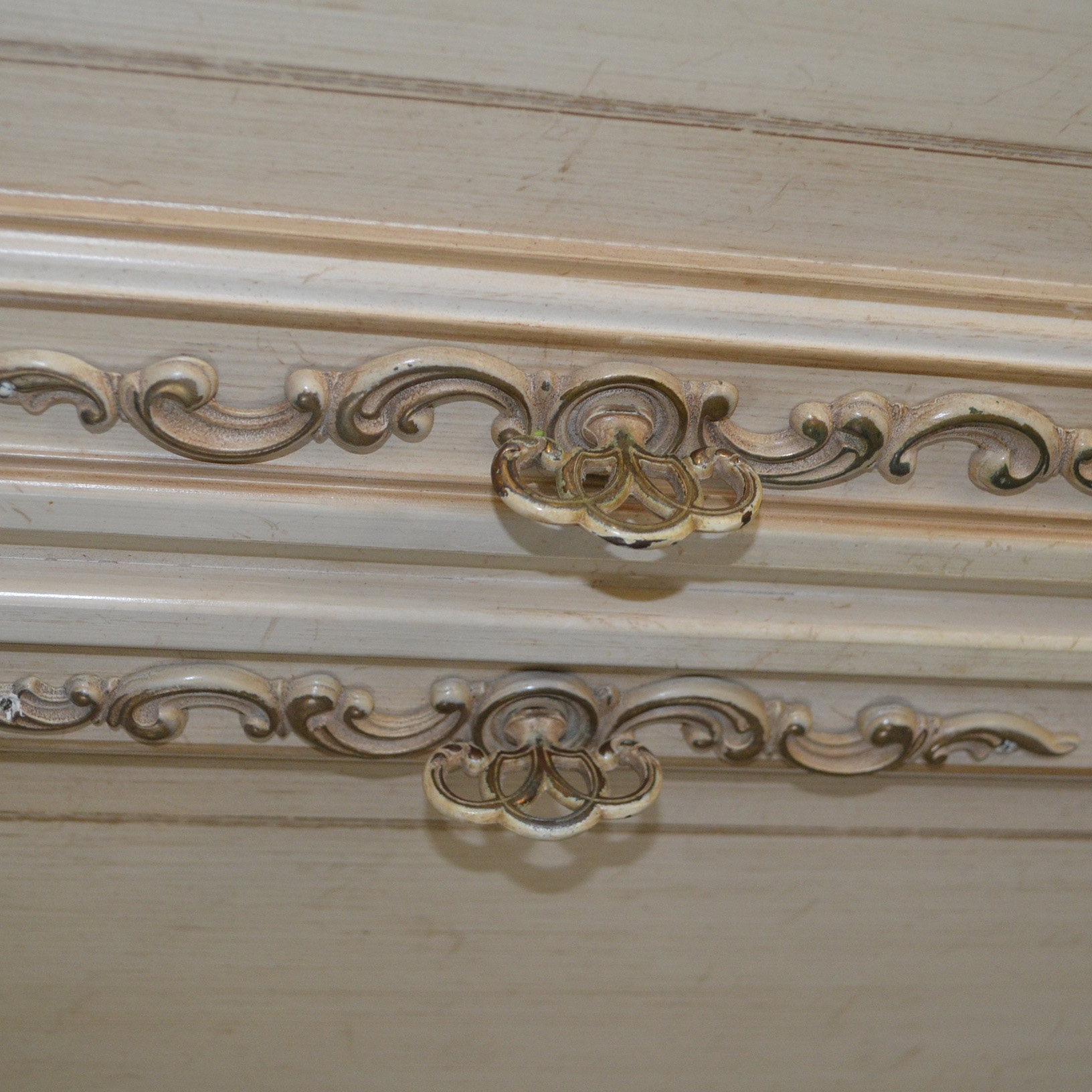 Vintage Louis XV Style Painted Armoire