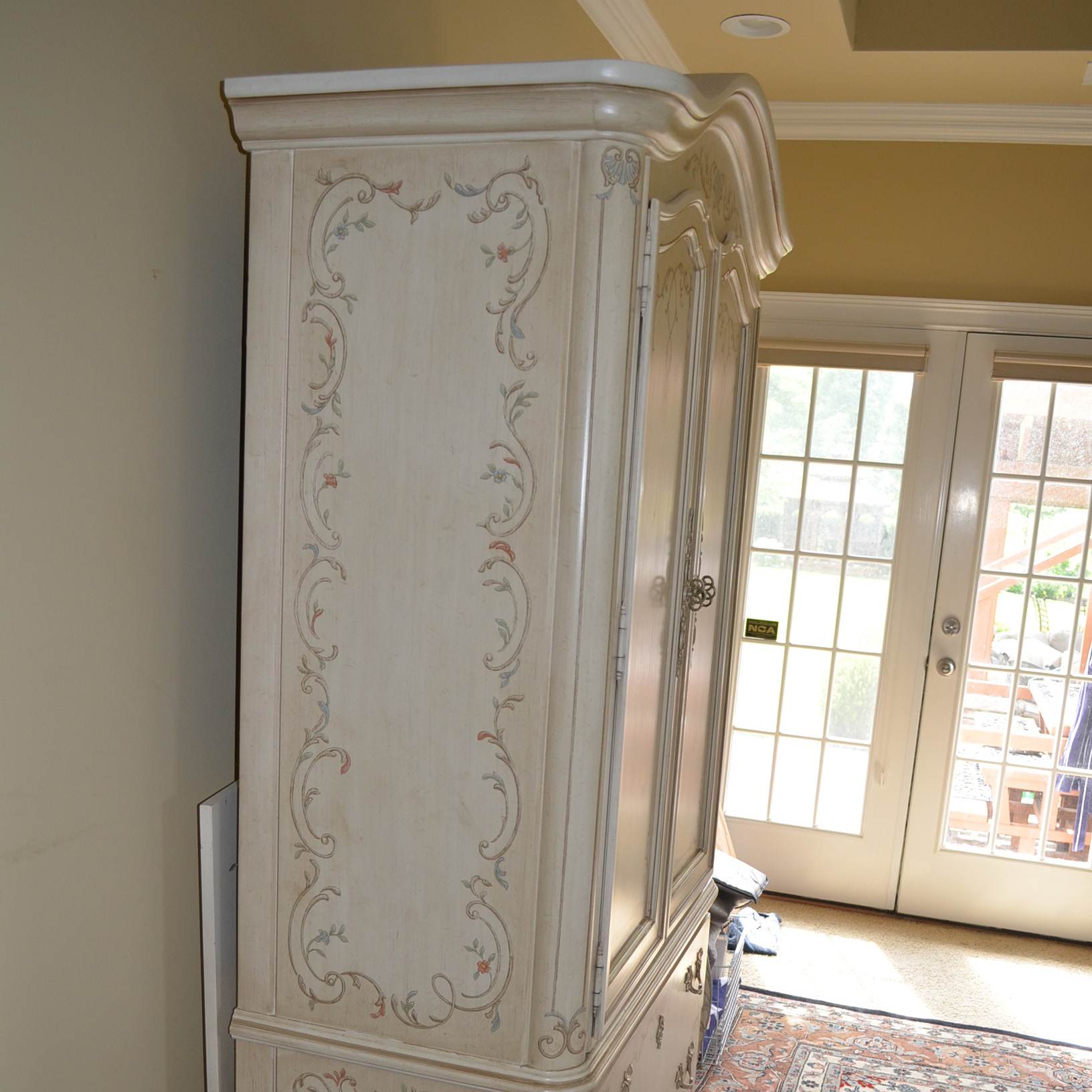 Vintage Louis XV Style Painted Armoire