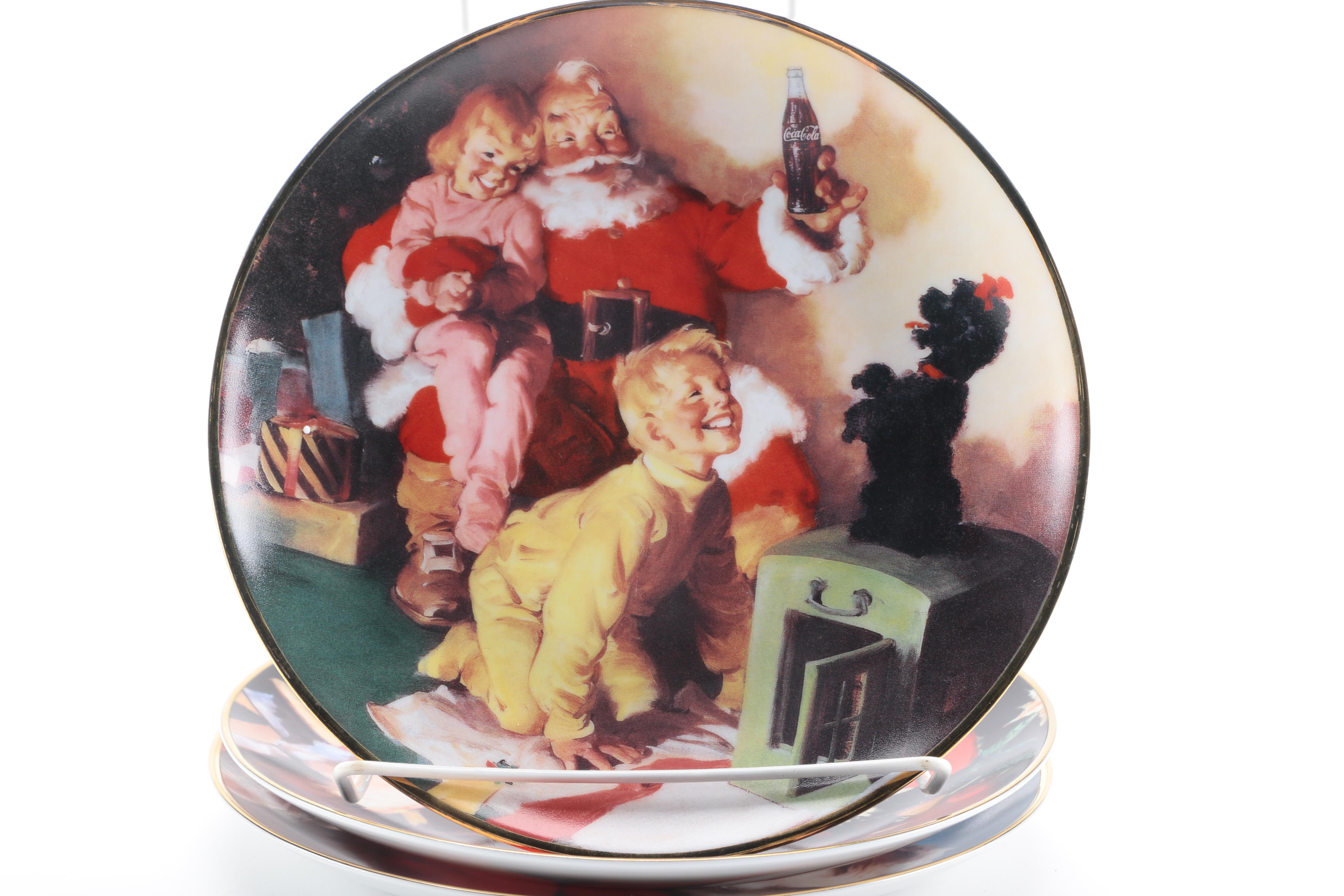Coca Cola Limited Edition Fine Porcelain Santa Claus Plates