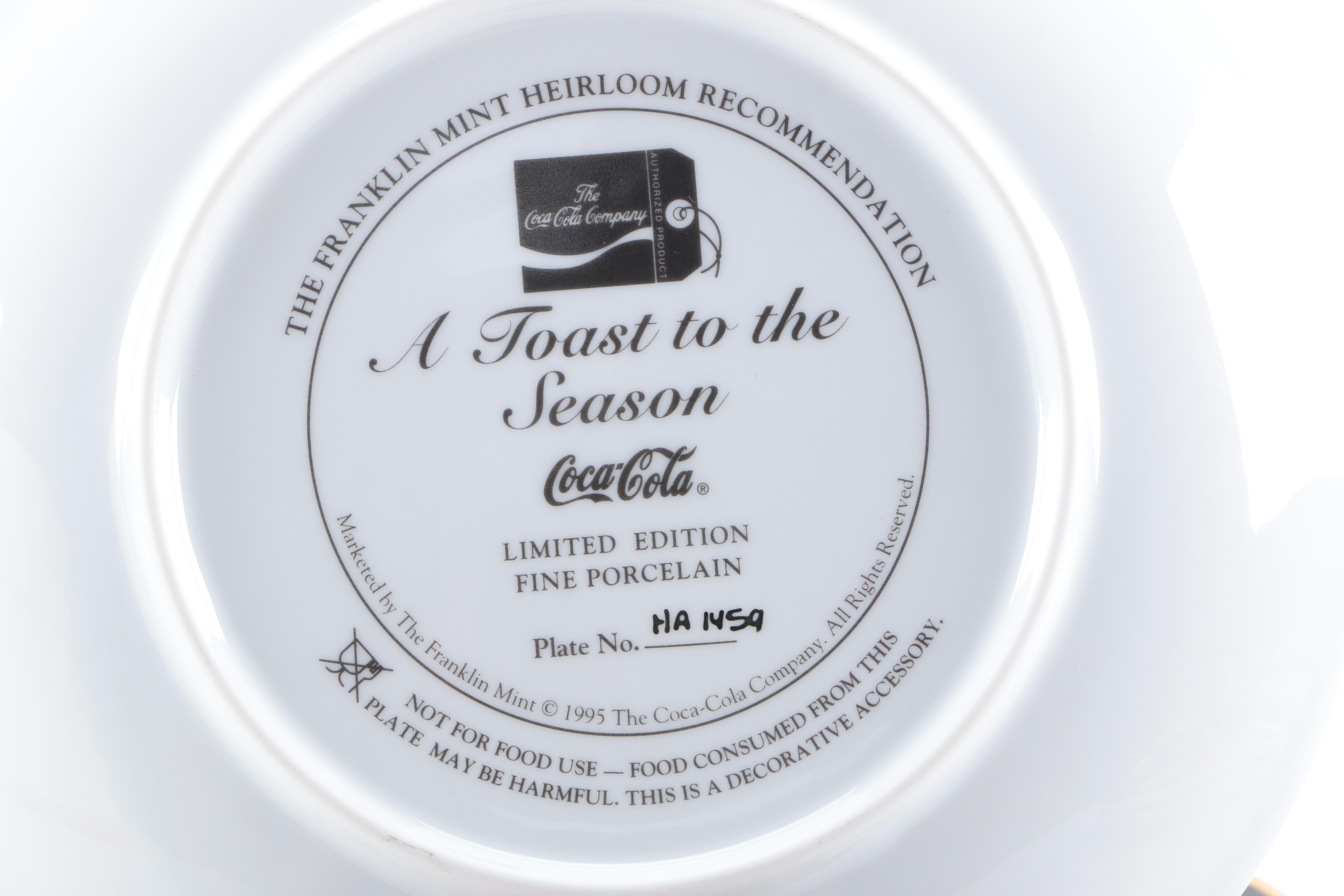 Coca Cola Limited Edition Fine Porcelain Santa Claus Plates