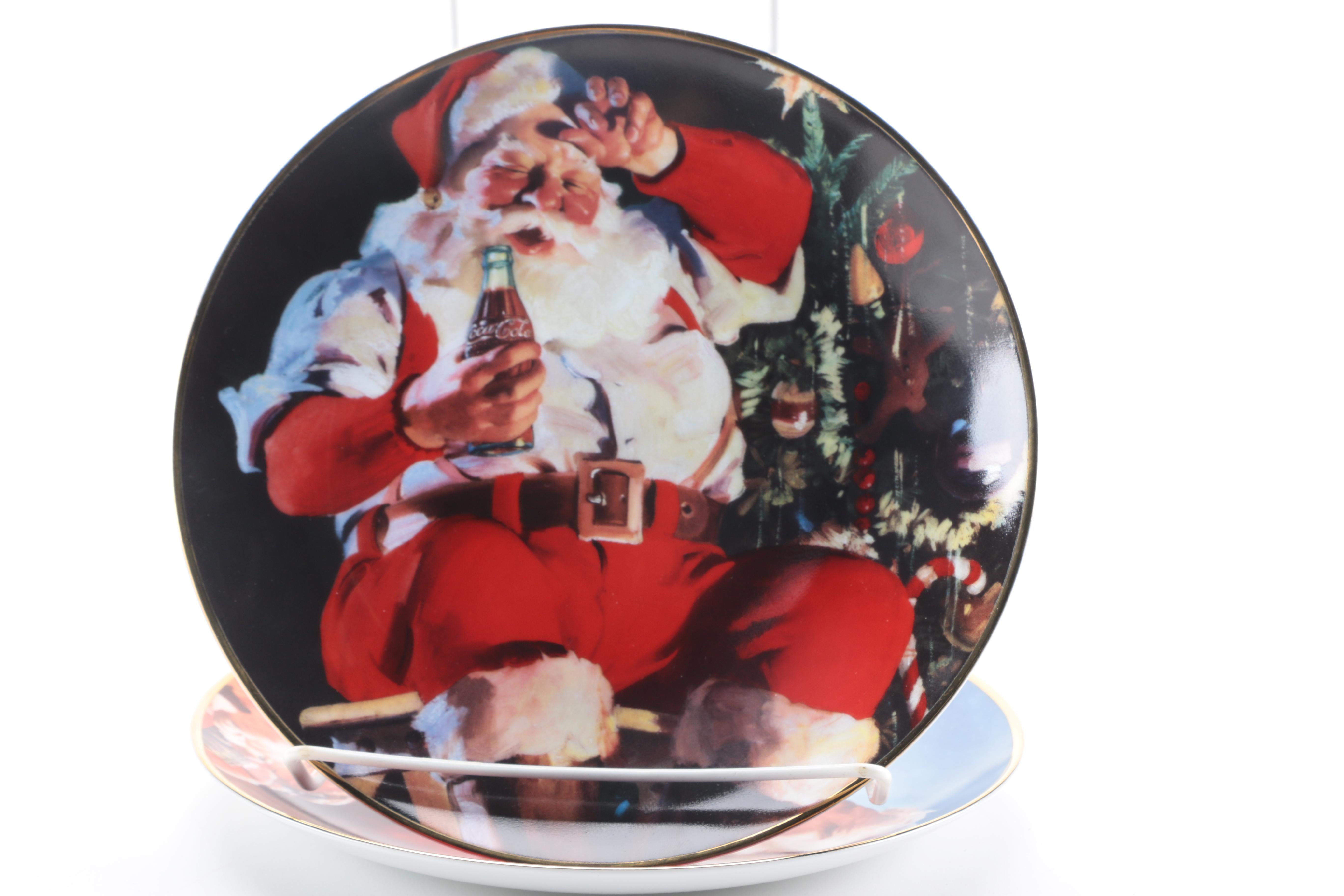 Coca Cola Limited Edition Fine Porcelain Santa Claus Plates