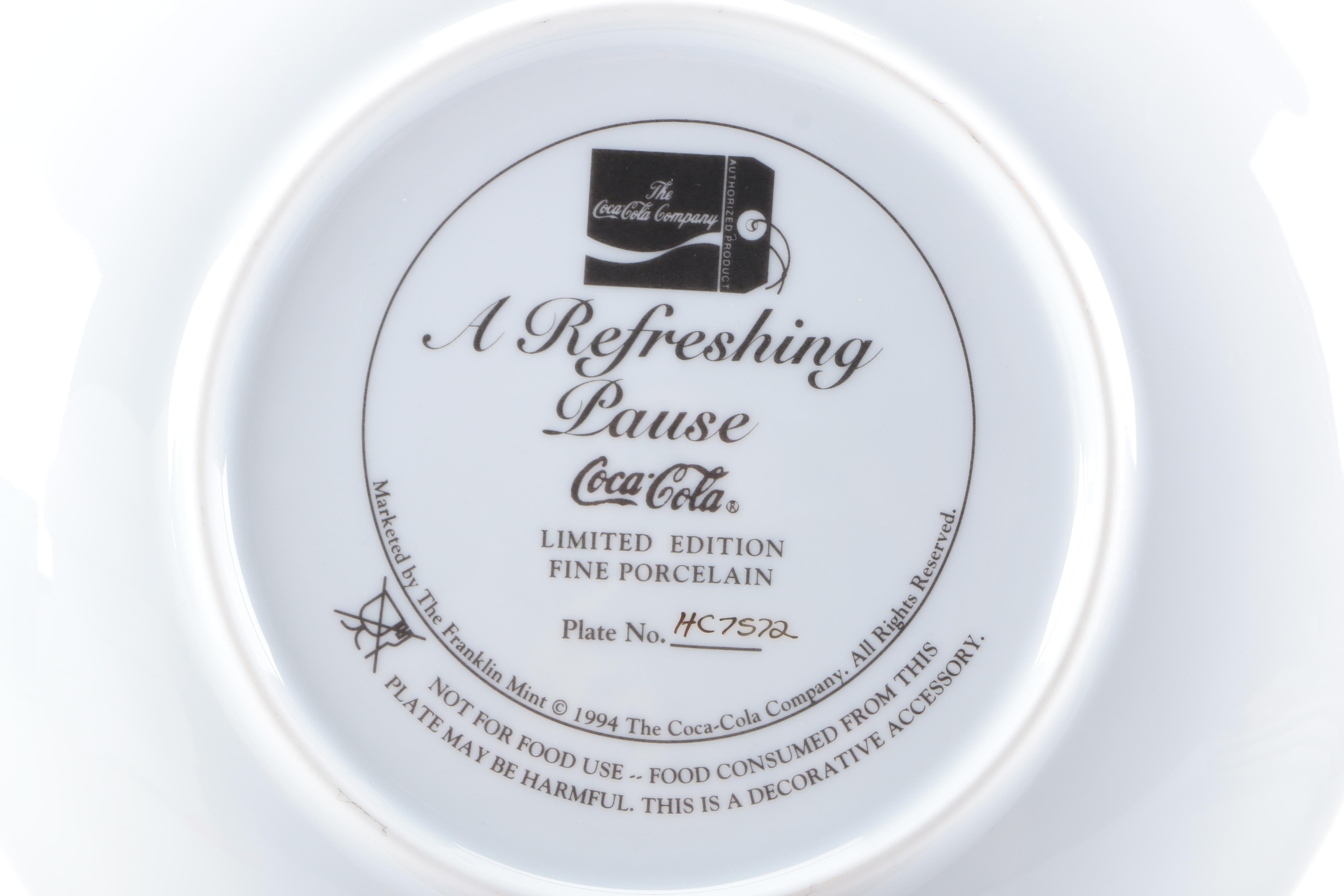 Coca Cola Limited Edition Fine Porcelain Santa Claus Plates