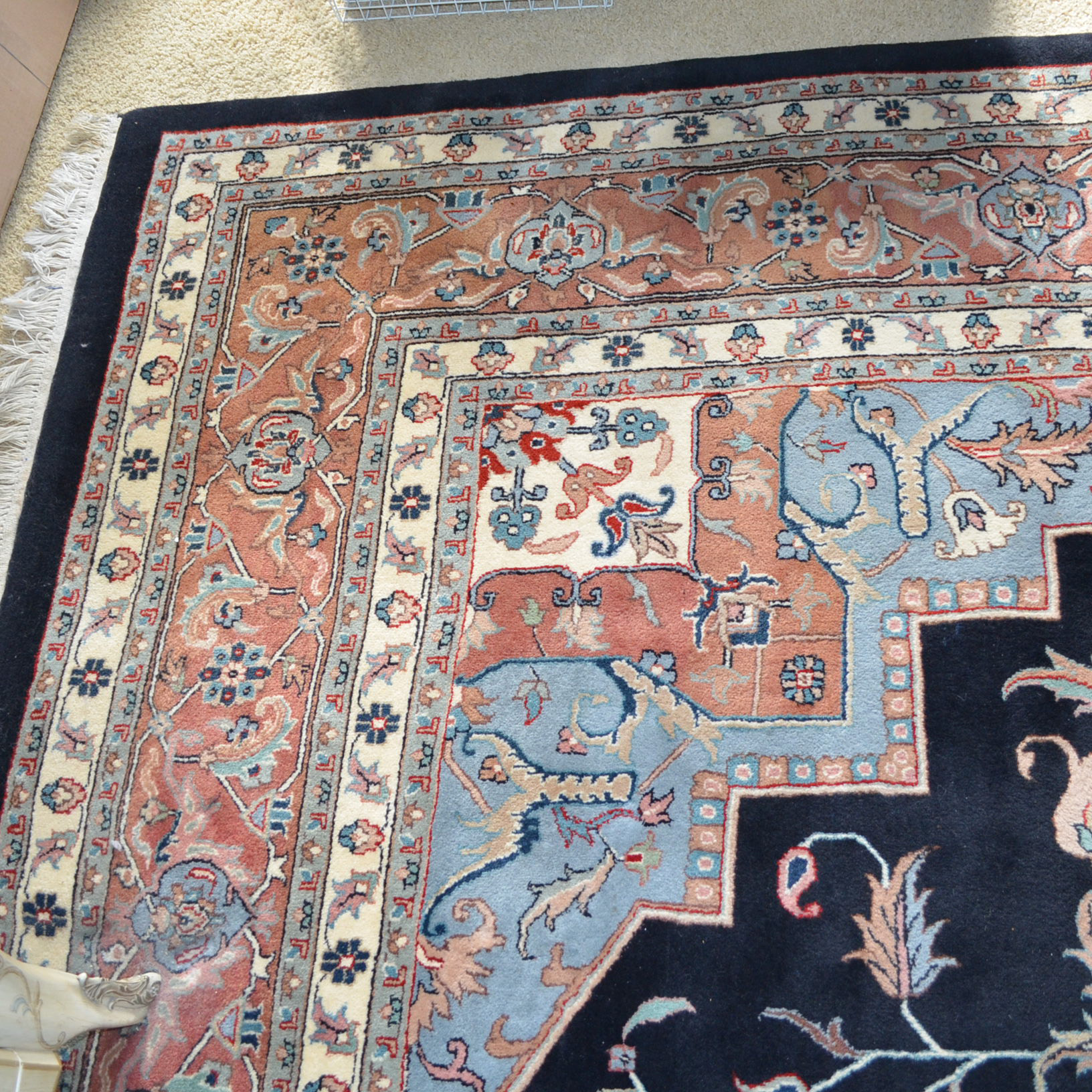 Hand-Knotted Indo-Heriz Area Rug