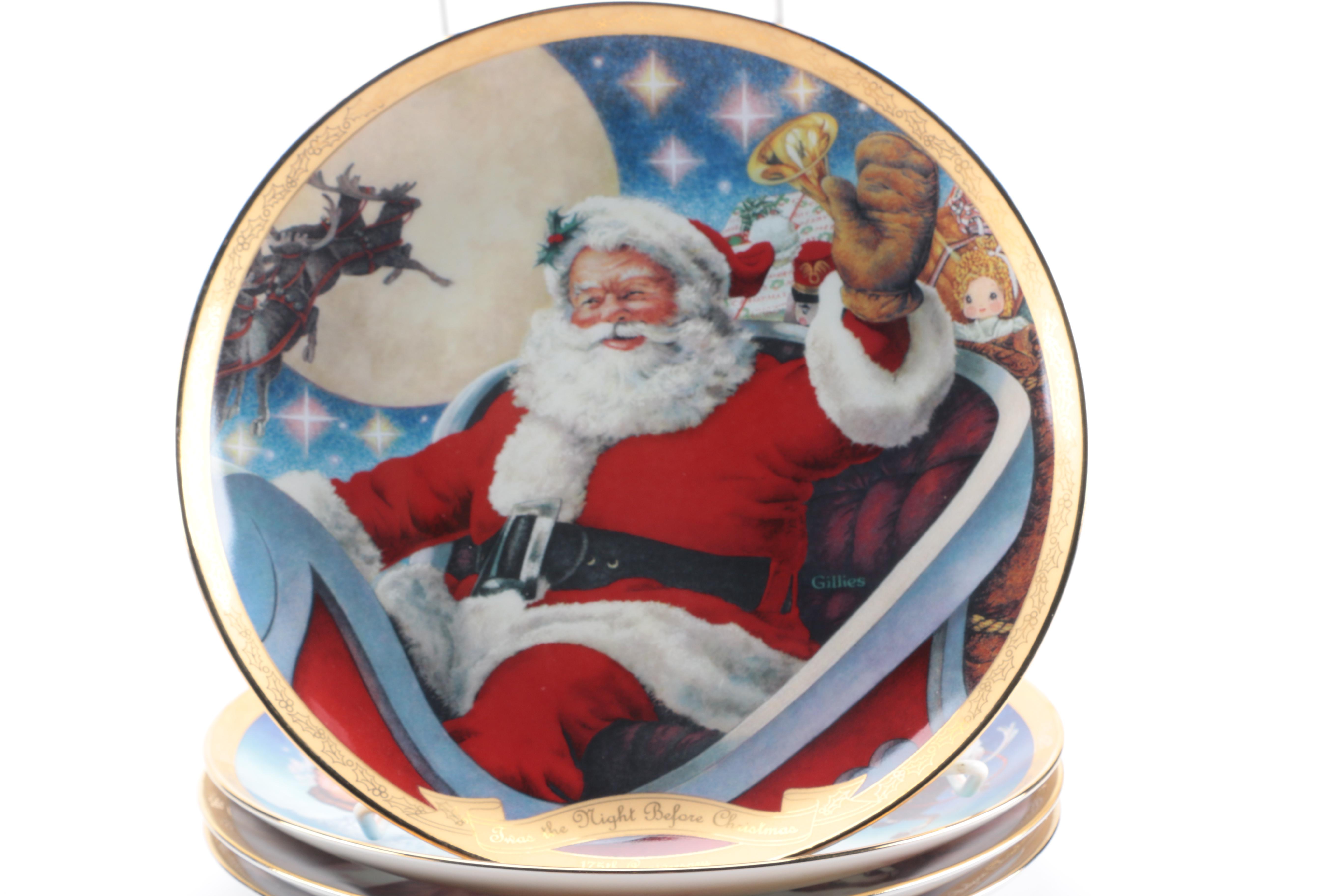 Assortment of Chuck Gillies Decorative Christmas Plates