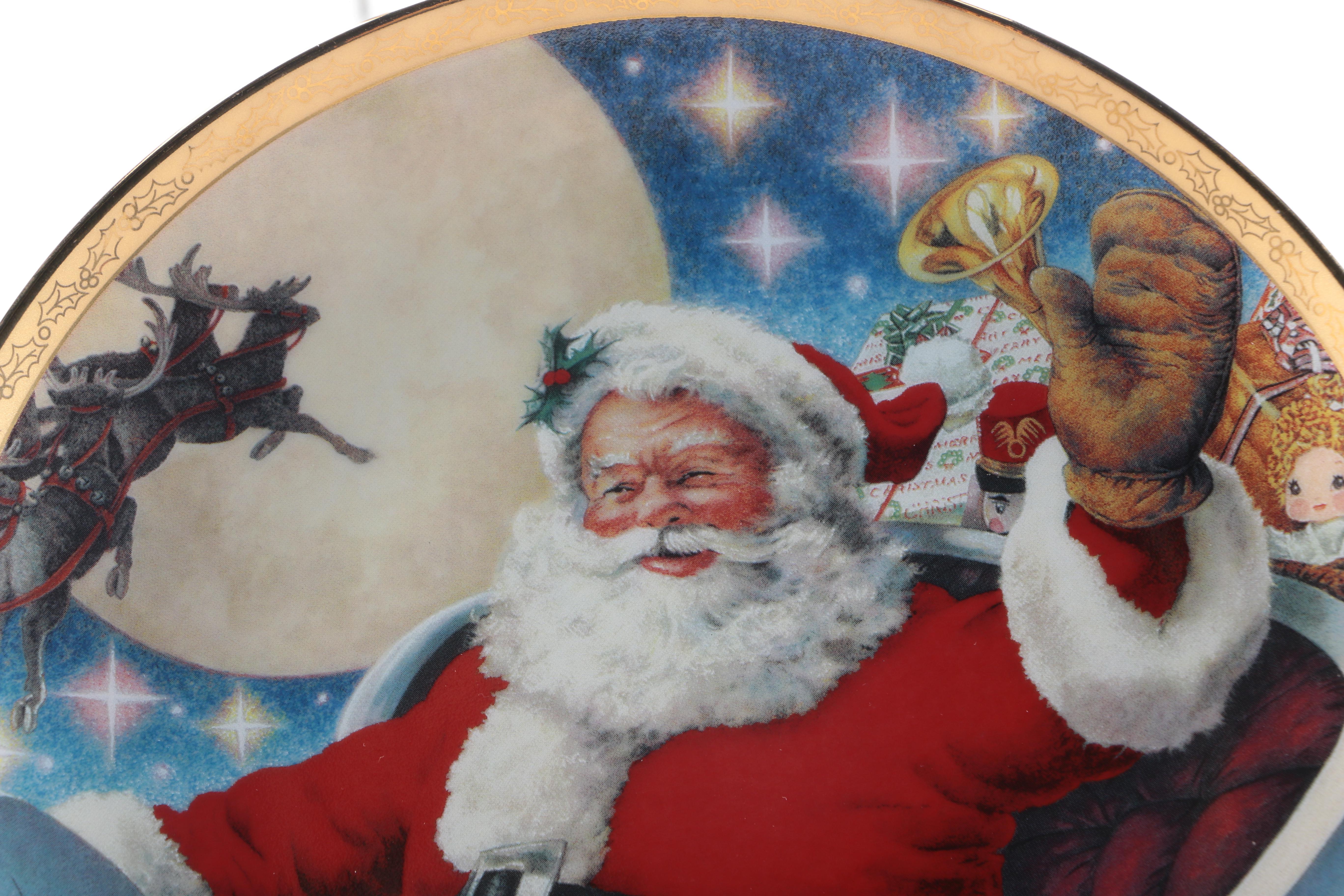 Assortment of Chuck Gillies Decorative Christmas Plates