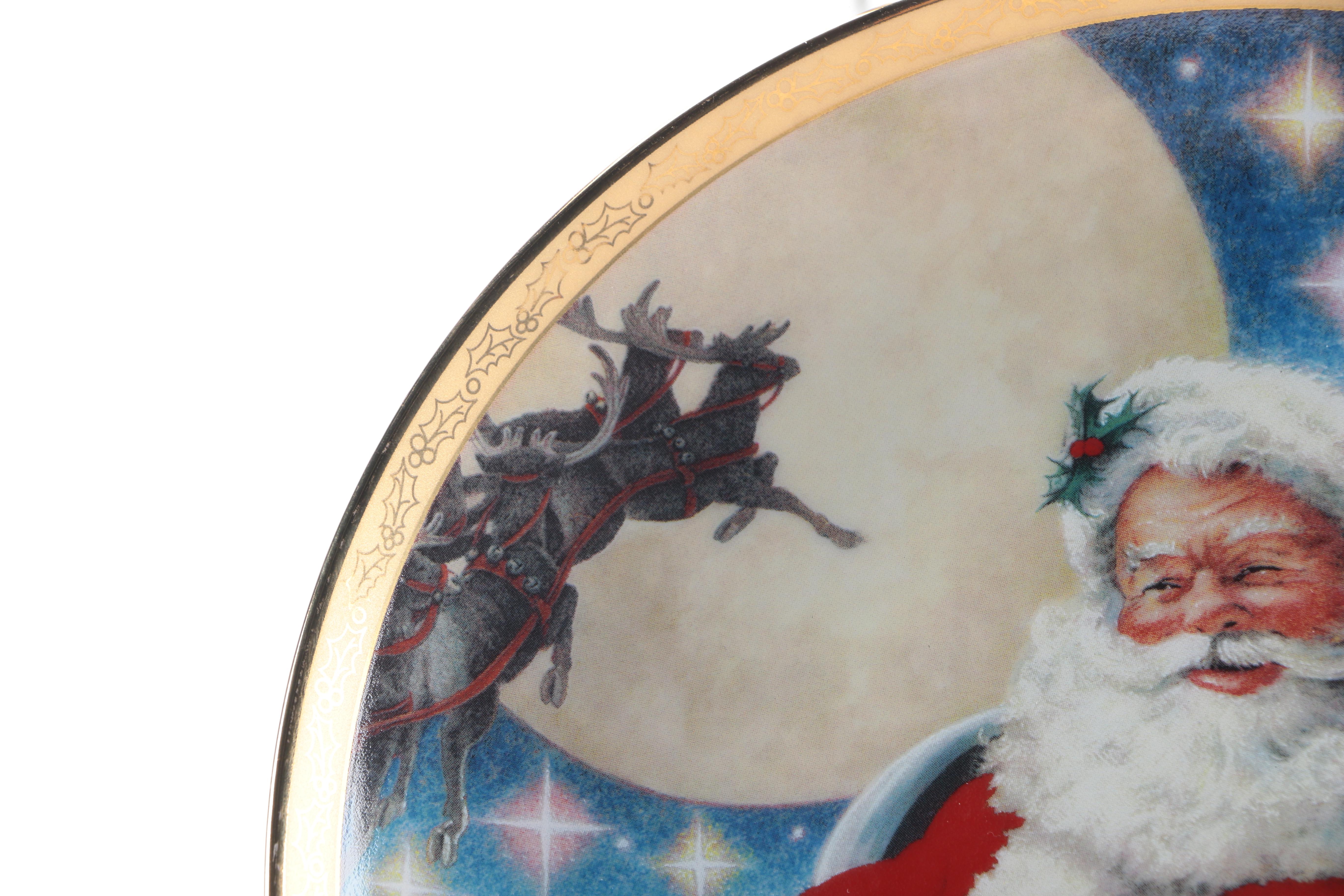 Assortment of Chuck Gillies Decorative Christmas Plates