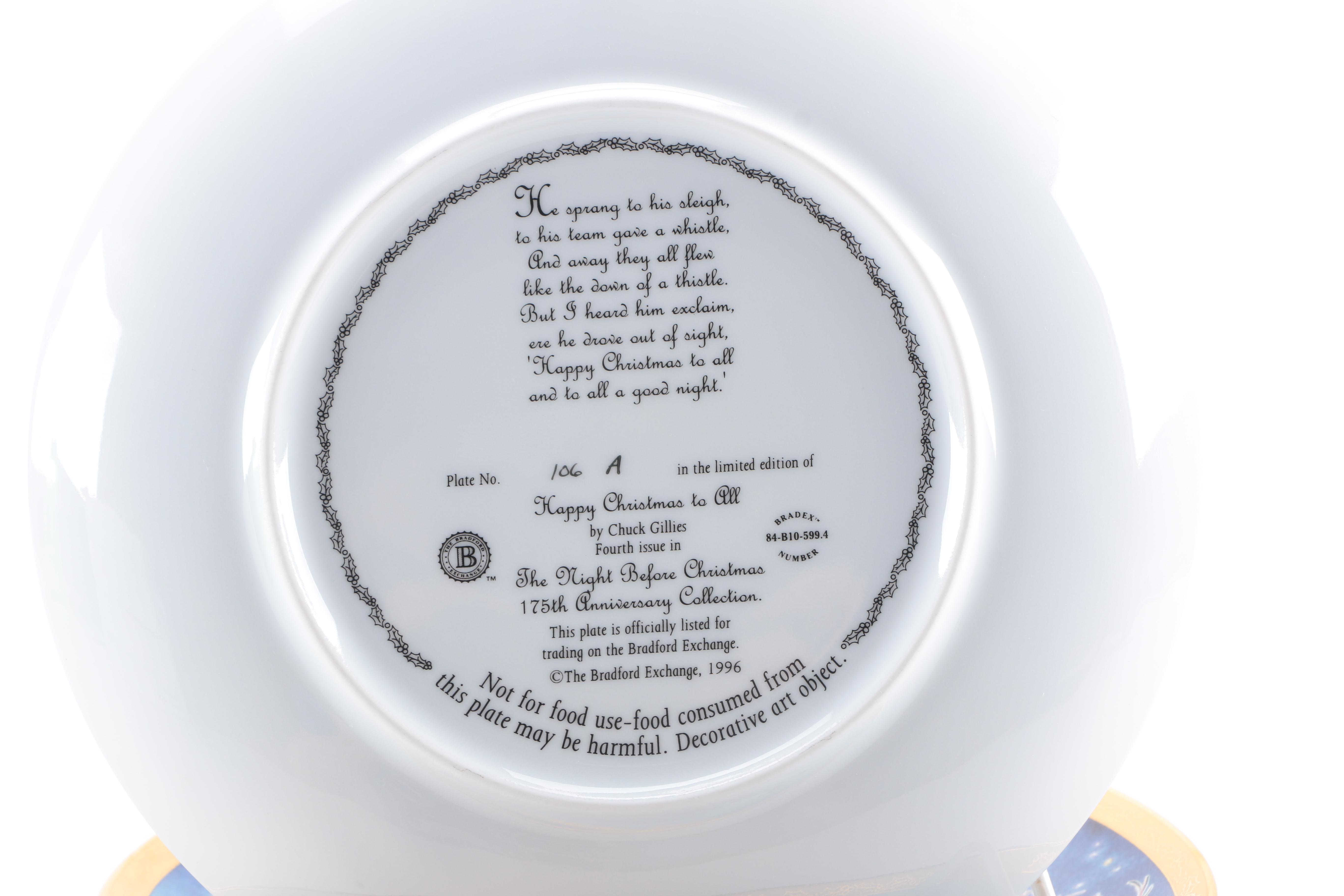 Assortment of Chuck Gillies Decorative Christmas Plates